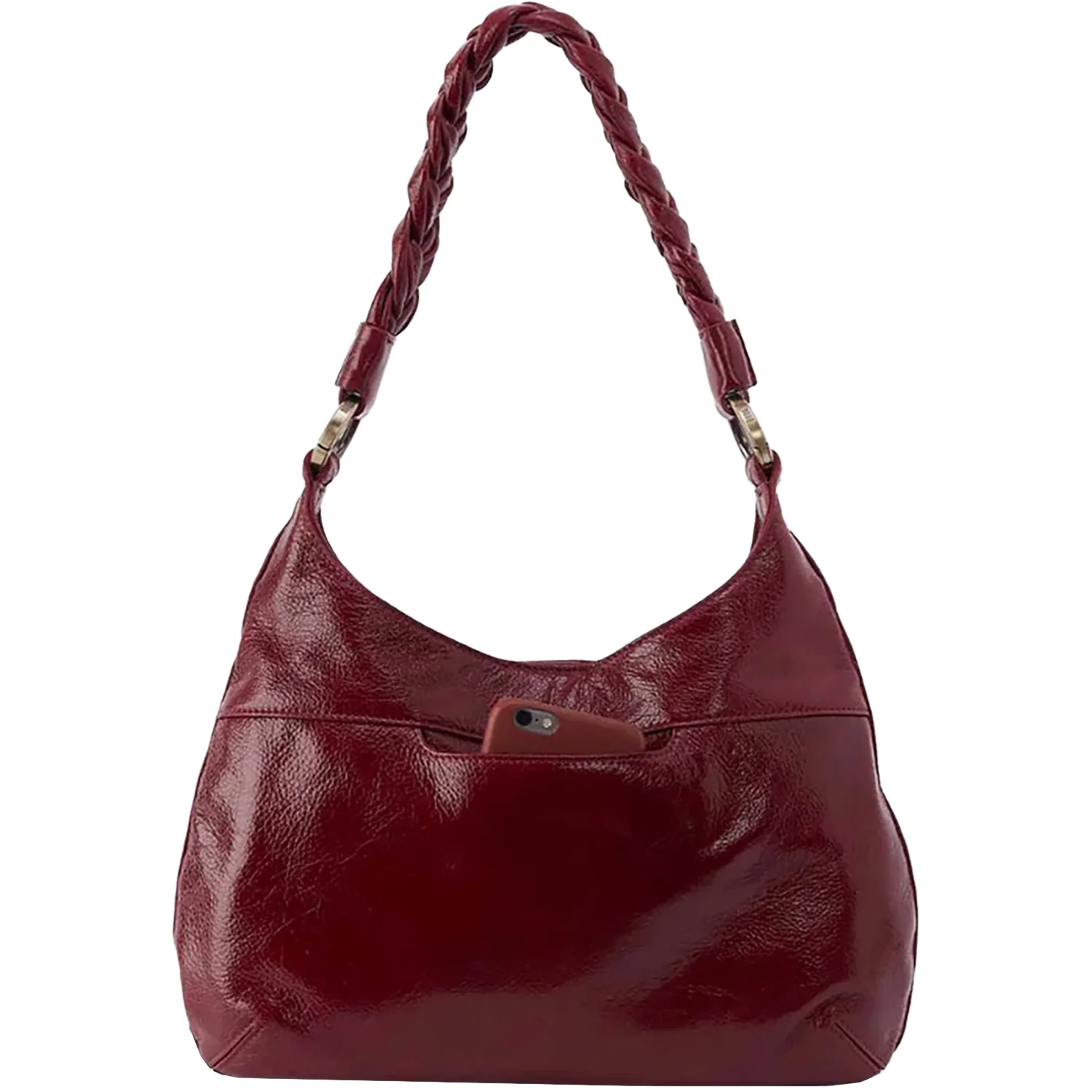Hobo Madison Shoulder Handbag Garnet Gloss Leather - Image 3