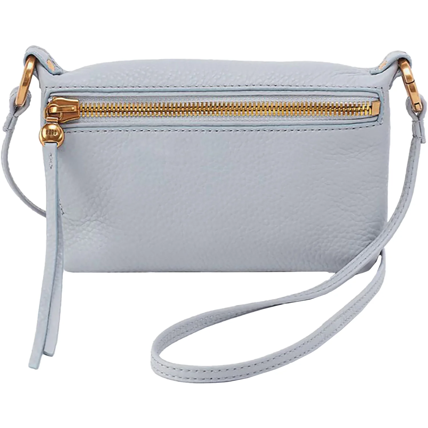 Hobo International Run About Crossbody Handbag Blue Pearl Pebbled Leather