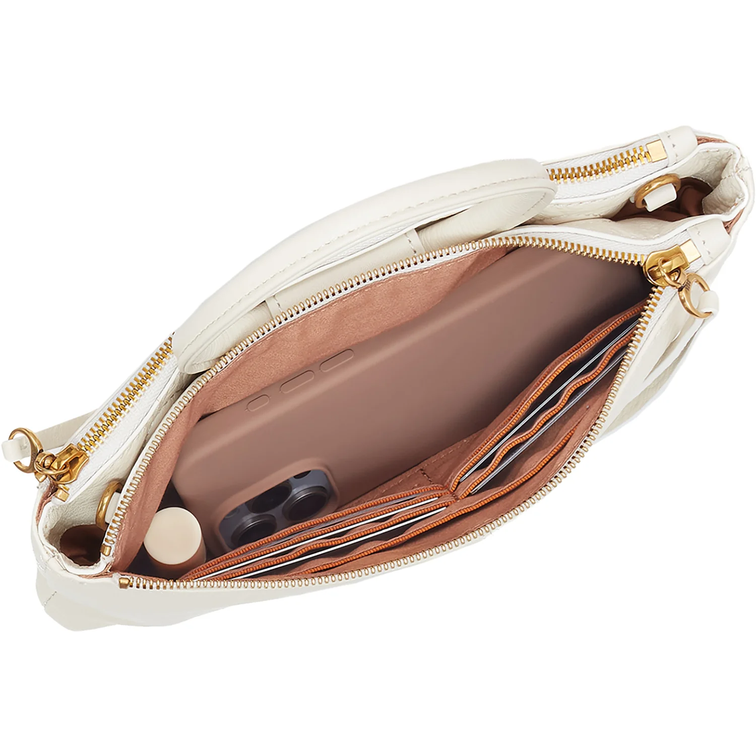 Hobo Sable Crossbody Handbag Coastal Cloud Pebbled Leather with Studs - Image 2