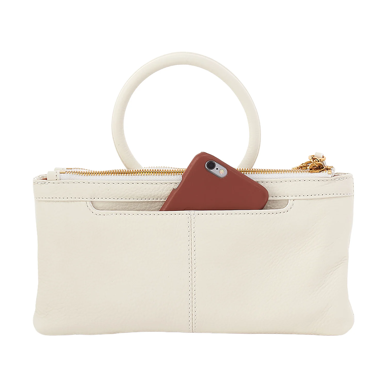 Hobo Sable Crossbody Handbag Coastal Cloud Pebbled Leather with Studs - Image 3