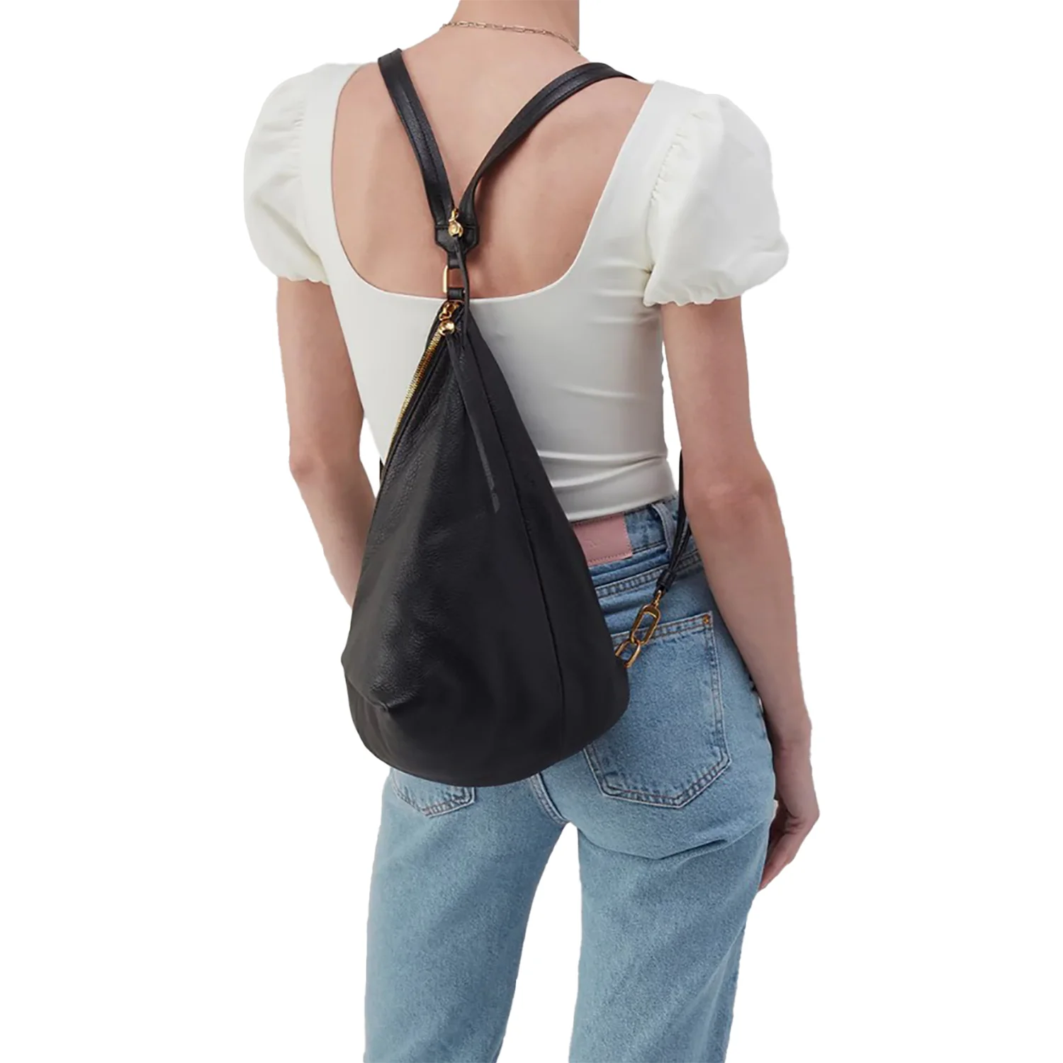 Hobo International Sway Small Sling Pebbled Handbag Black - Image 4