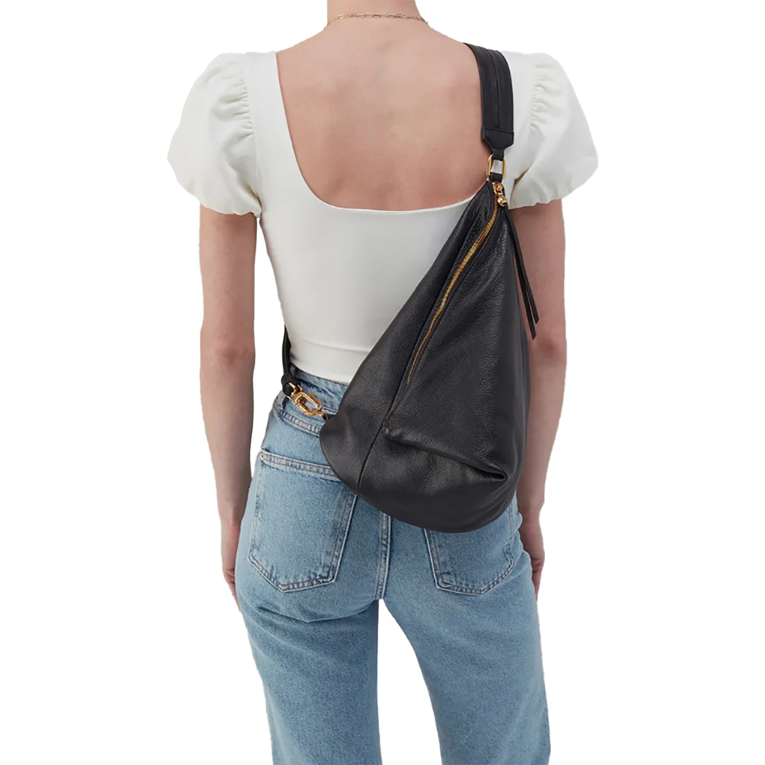 Hobo International Sway Small Sling Pebbled Handbag Black - Image 5