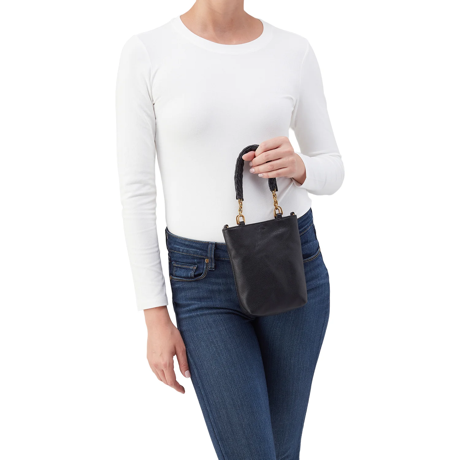 Hobo Tennessee Mini Bag Handbag Black Pebbled Leather - Image 5
