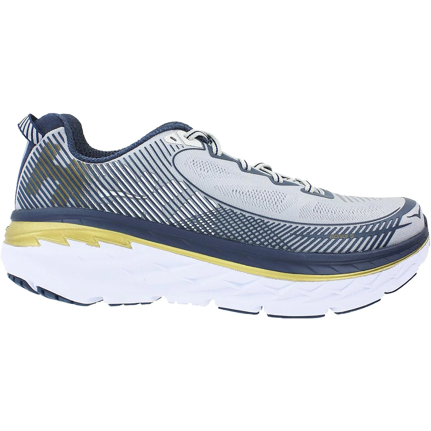 Hoka Bondi 5 (Neutral Support) Men's Running Shoes Cool Grey/Midnight Navy Mesh