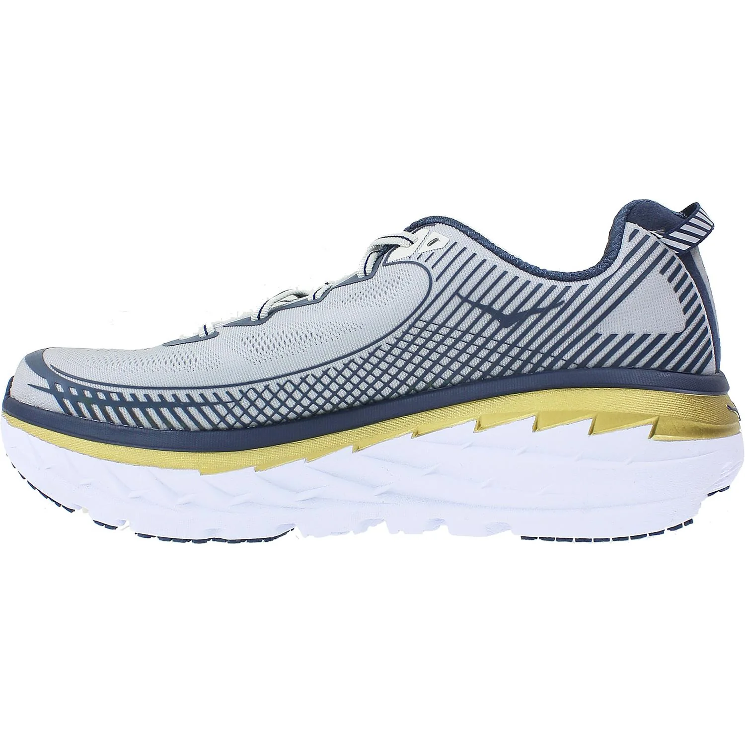 Hoka Bondi 5 (Neutral Support) Men's Running Shoes Cool Grey/Midnight Navy Mesh - Image 3