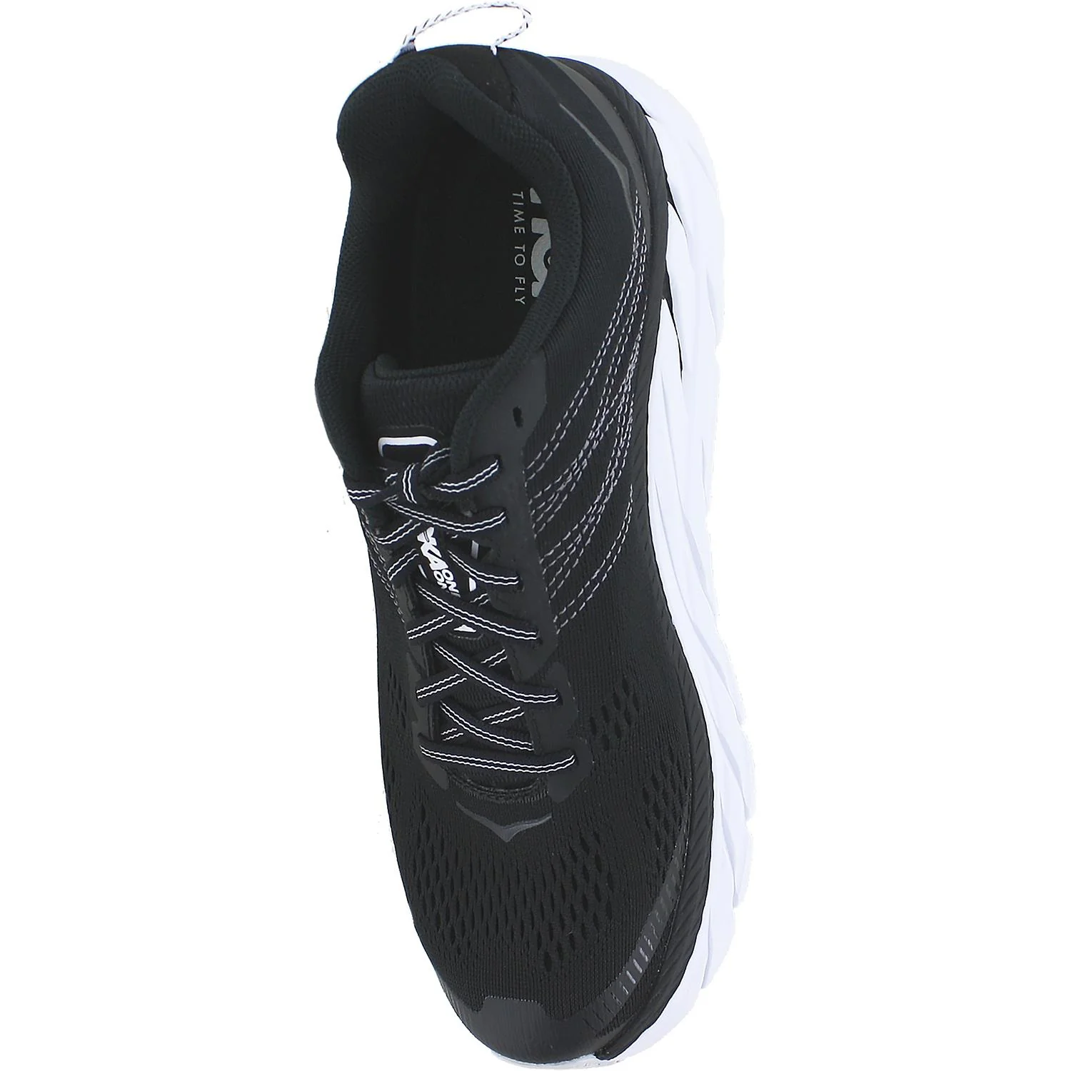 Hoka Clifton 6 Women's Running Shoes Black/White Mesh - Image 2