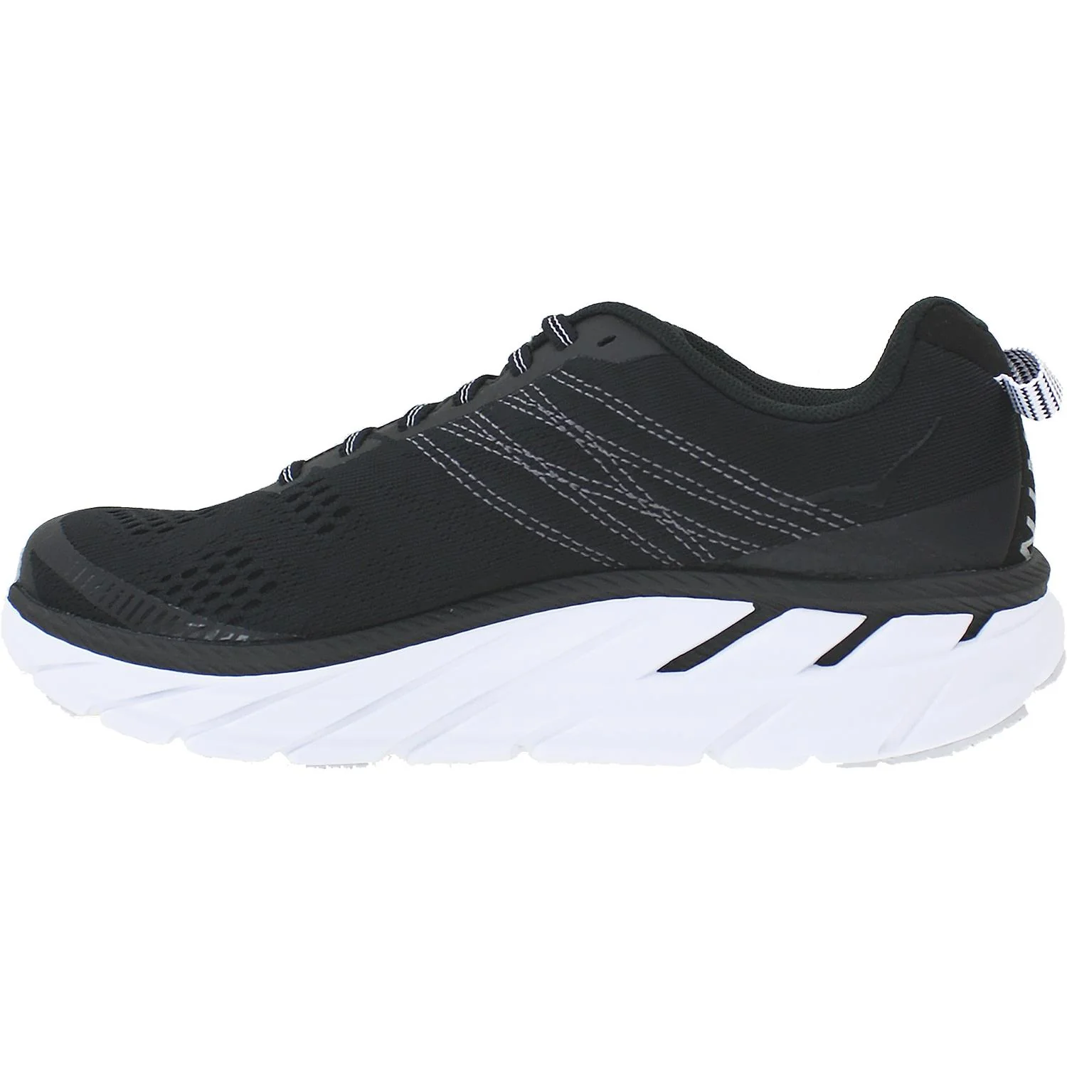 Hoka Clifton 6 Women's Running Shoes Black/White Mesh - Image 3