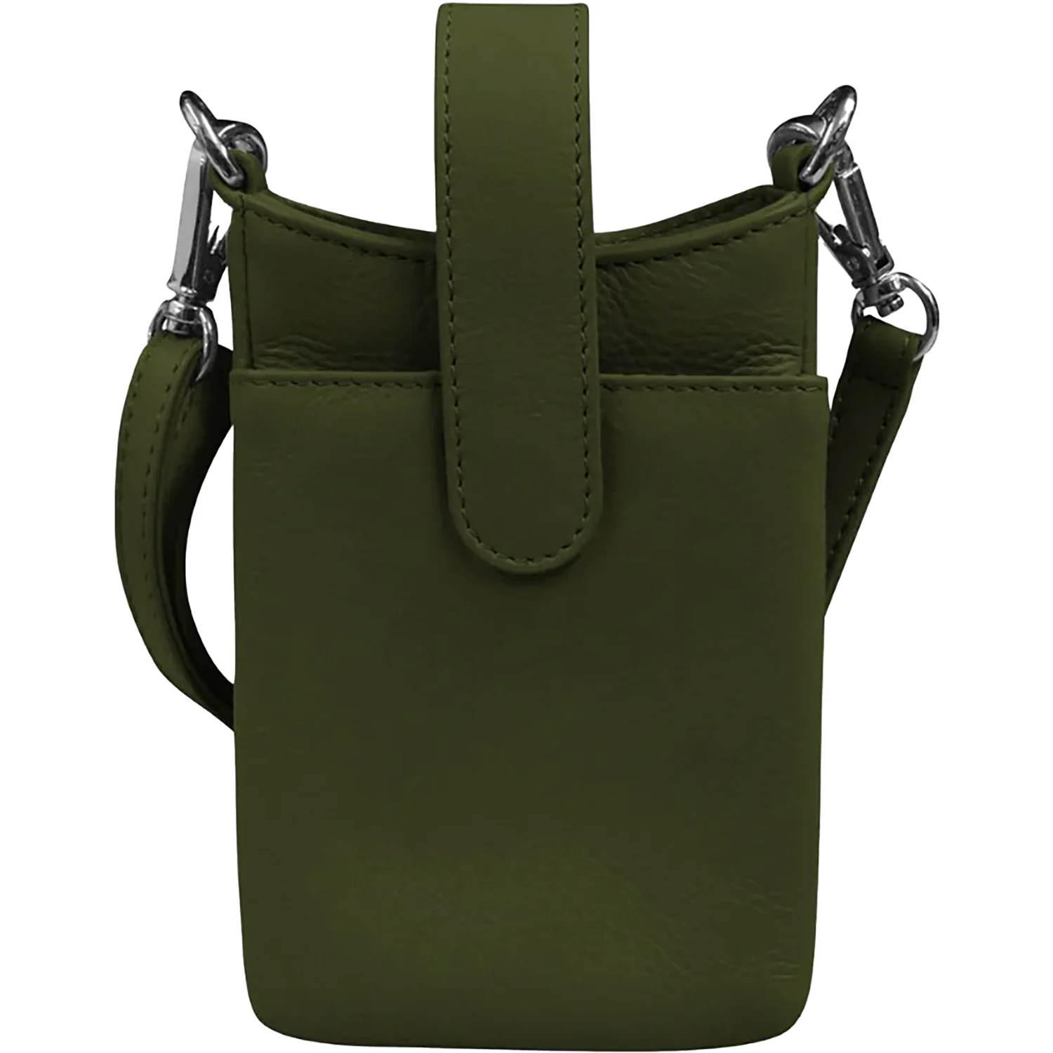 ili New York Crossbody Phone Pouch Handbag Pesto Green Leather
