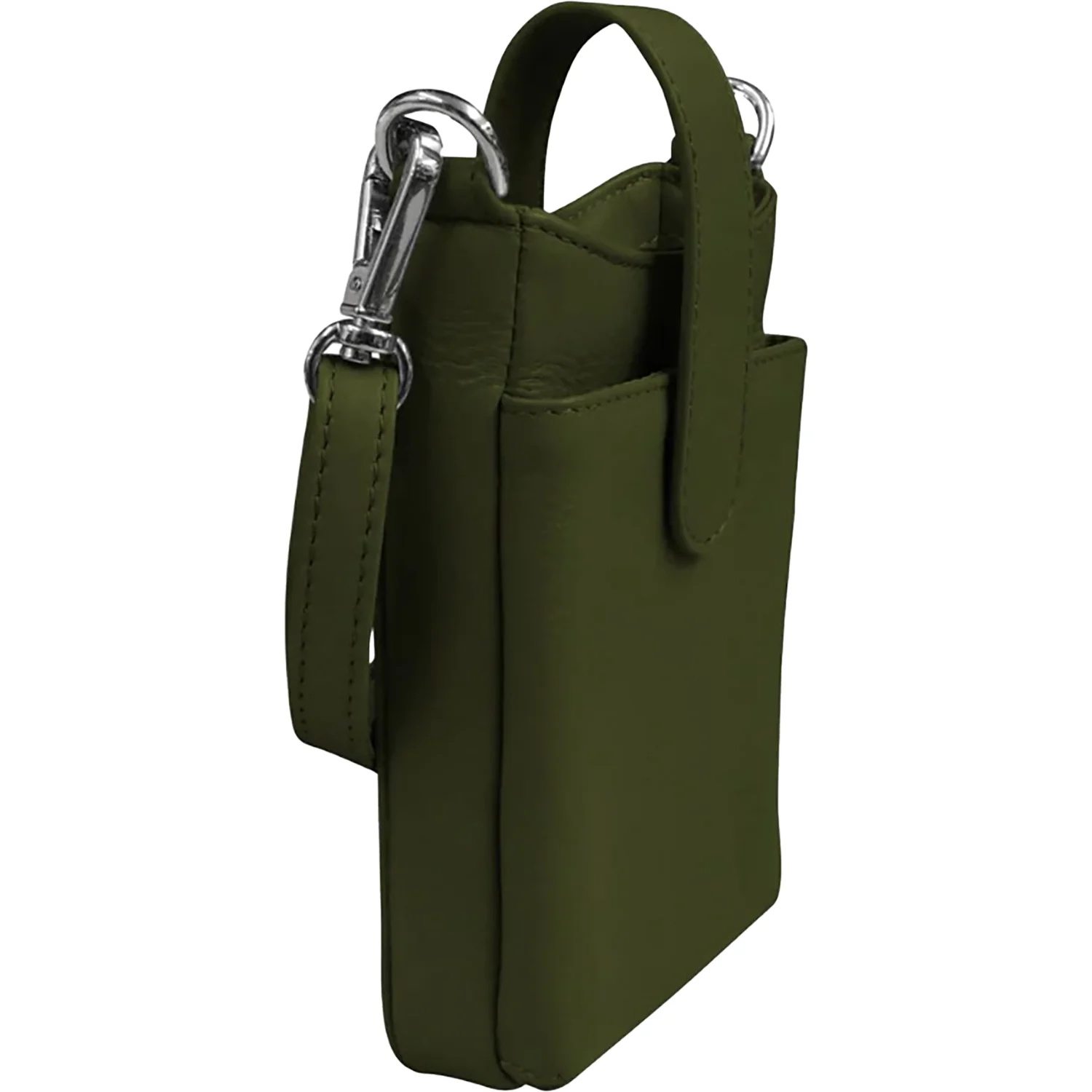 ili New York Crossbody Phone Pouch Handbag Pesto Green Leather - Image 2
