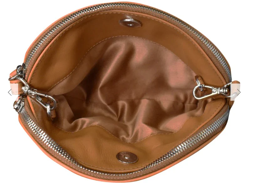 ili New York Double Zip Dome Bag Handbag Antique Saddle - Image 3