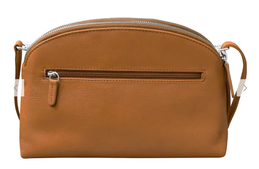 ili New York Double Zip Dome Bag Handbag Antique Saddle - Image 5