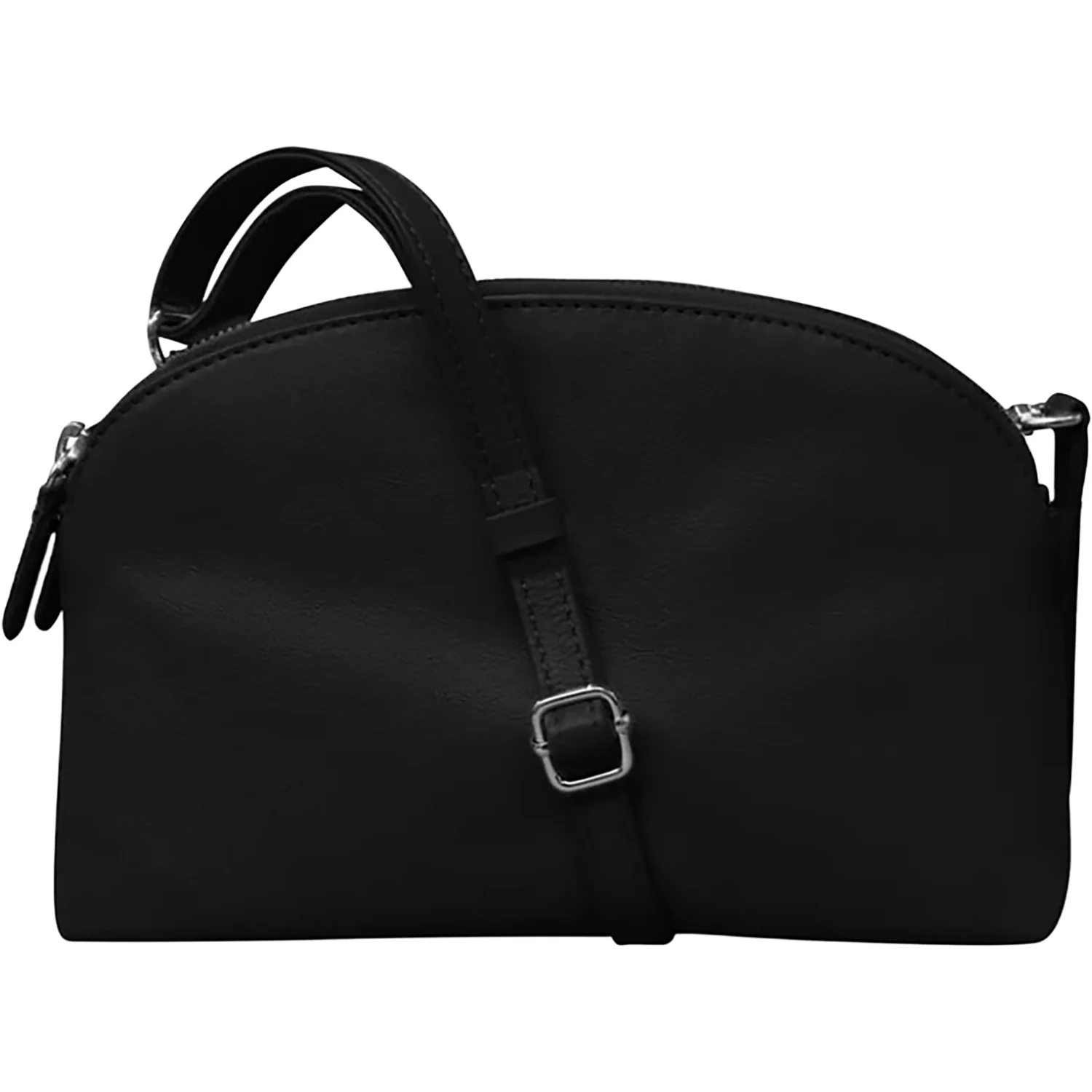 ili New York Double Zip Dome Bag Handbag Black