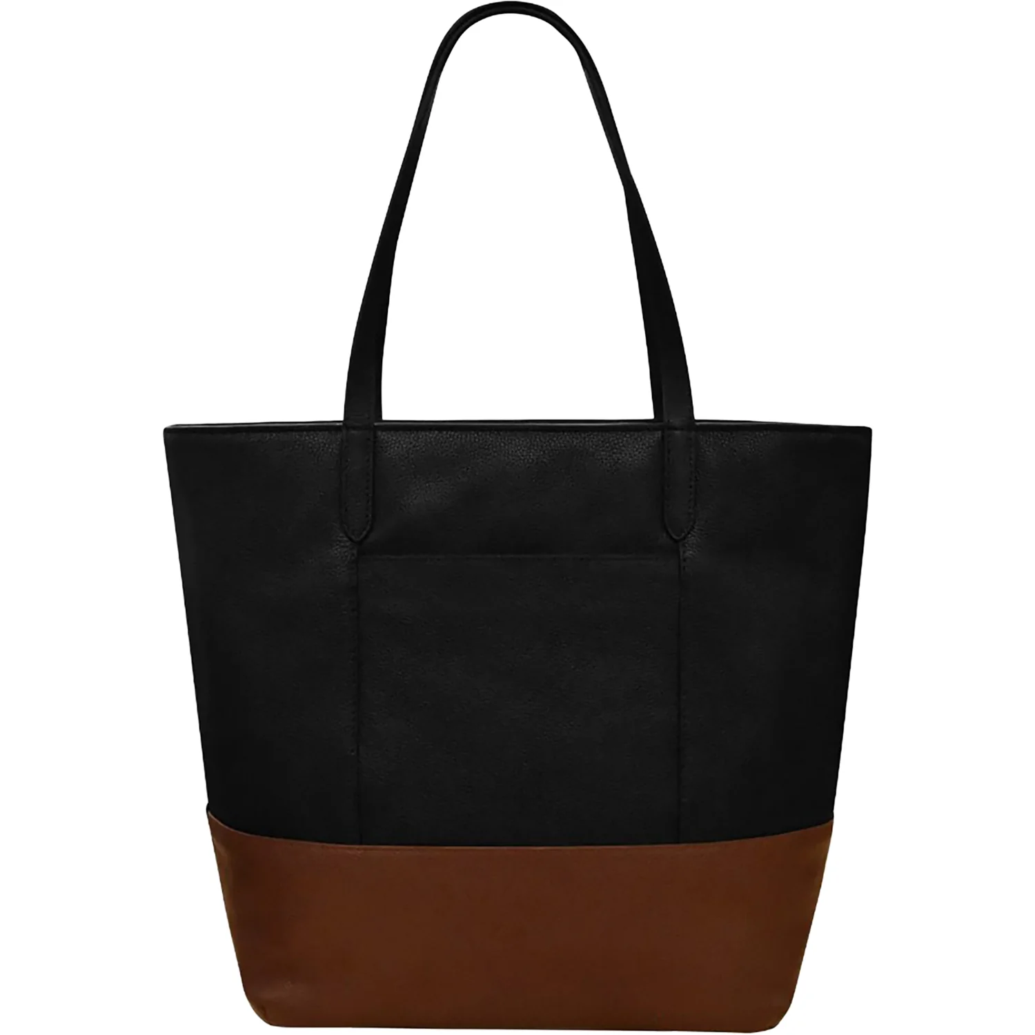 ili New York North South Zip Tote Handbag Black/Toffee Leather - Image 3