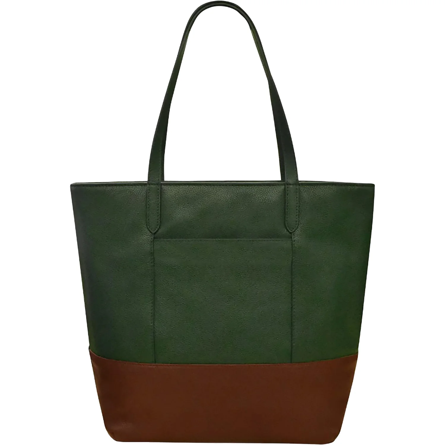 ili New York North South Zip Tote Handbag Hunter Green/Rustic Brown - Image 3