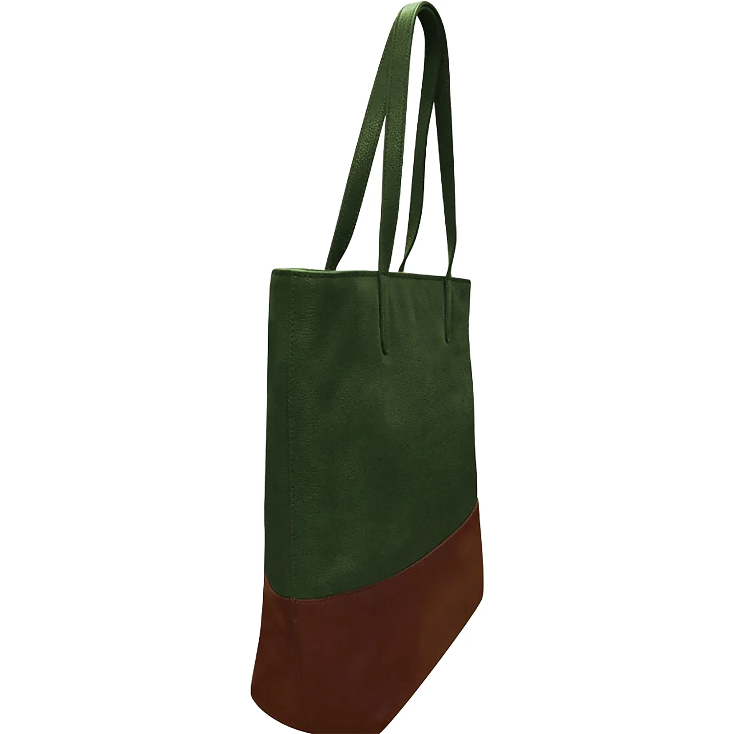 ili New York North South Zip Tote Handbag Hunter Green/Rustic Brown - Image 4