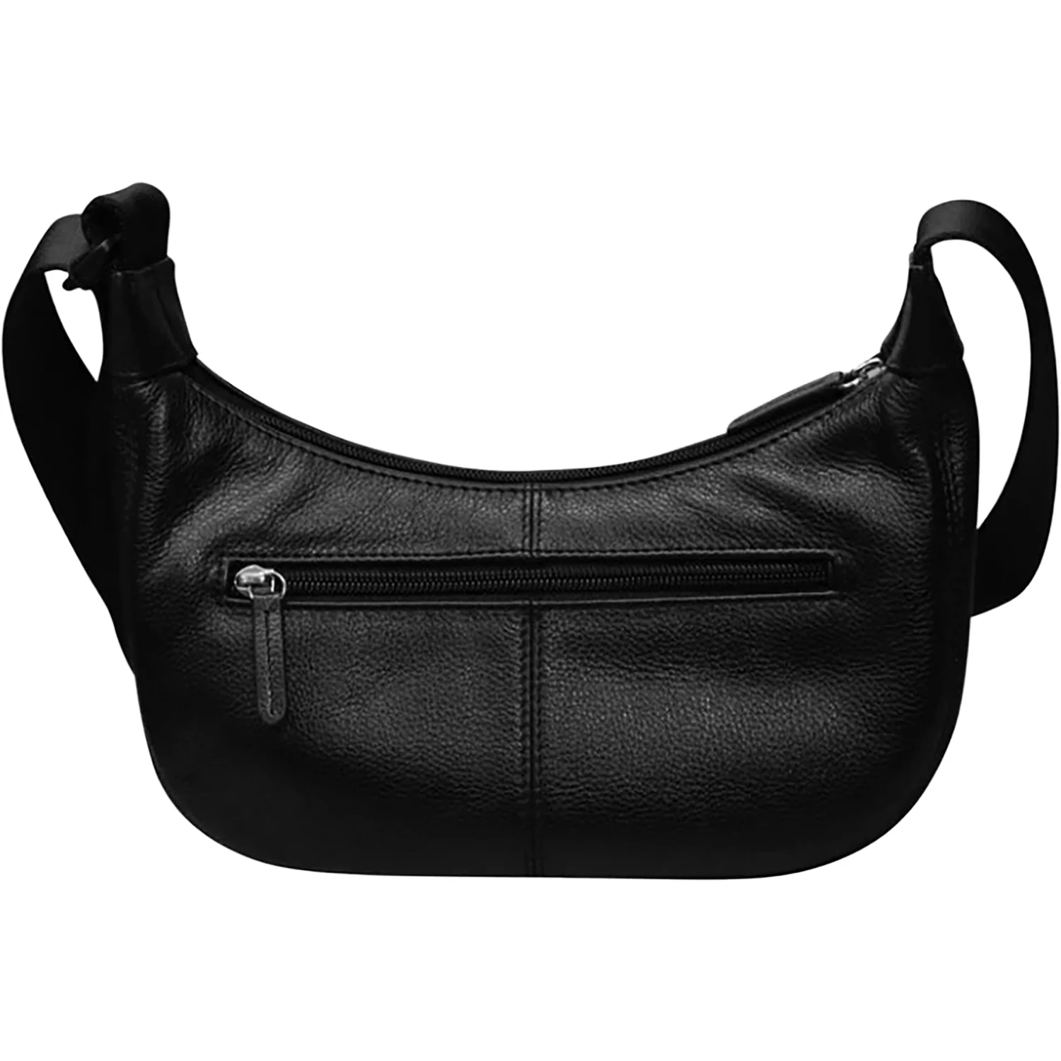ili New York Nylon Strap Round Crossbody Handbag Black Leather - Image 3
