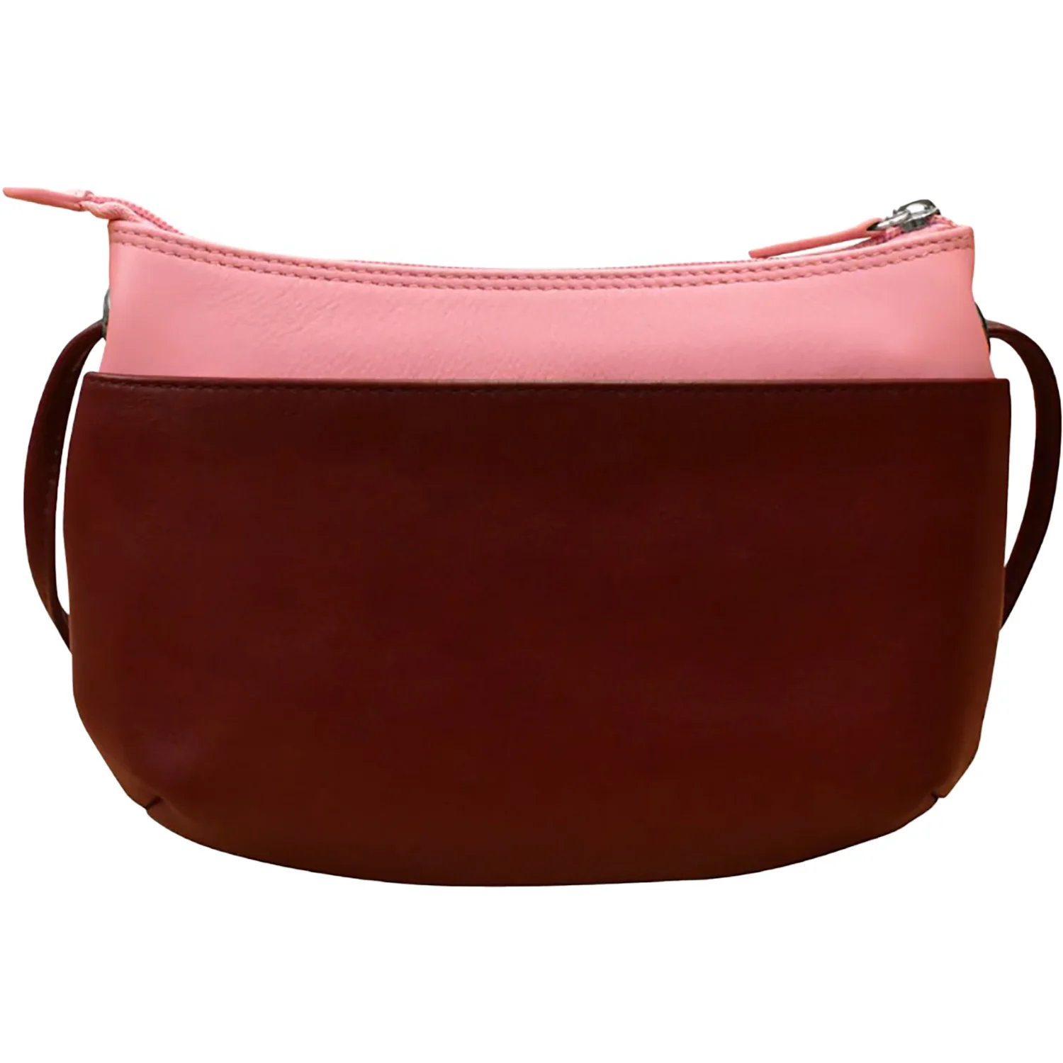 ili New York Round Zip Top Crossbody Handbag Pink Combo - Image 3
