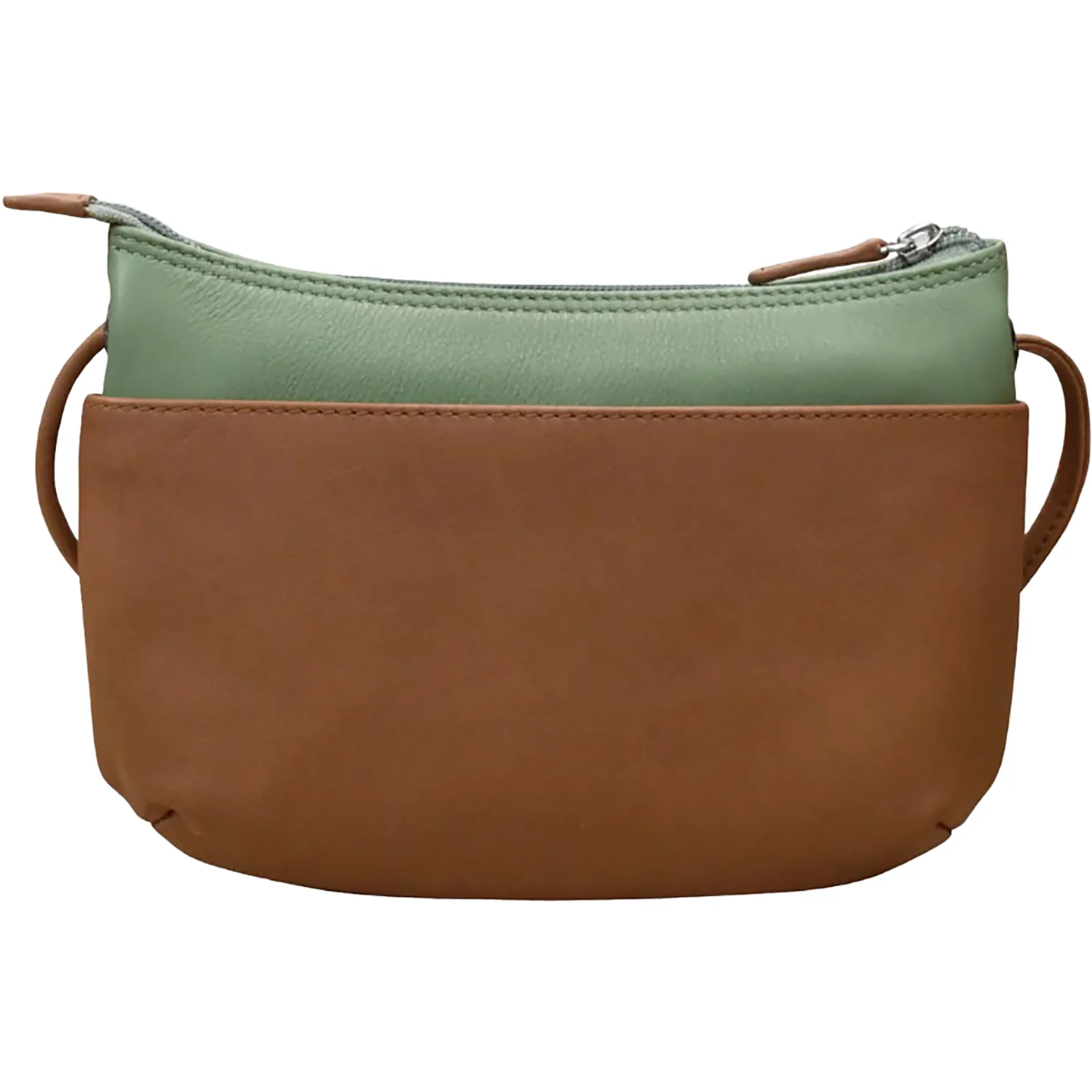 ili New York Round Zip Top Crossbody Handbag Sage Combo - Image 3