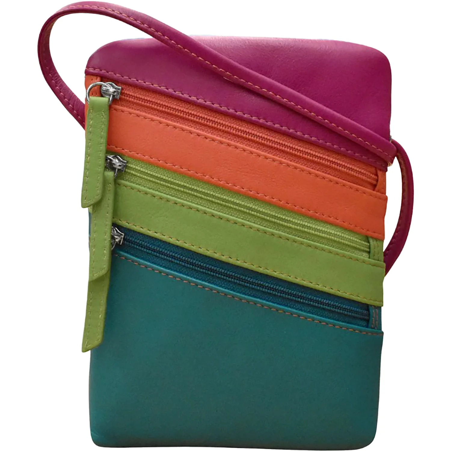 ili New York Small Triple Zip Crossbody Handbag Paradise Multi