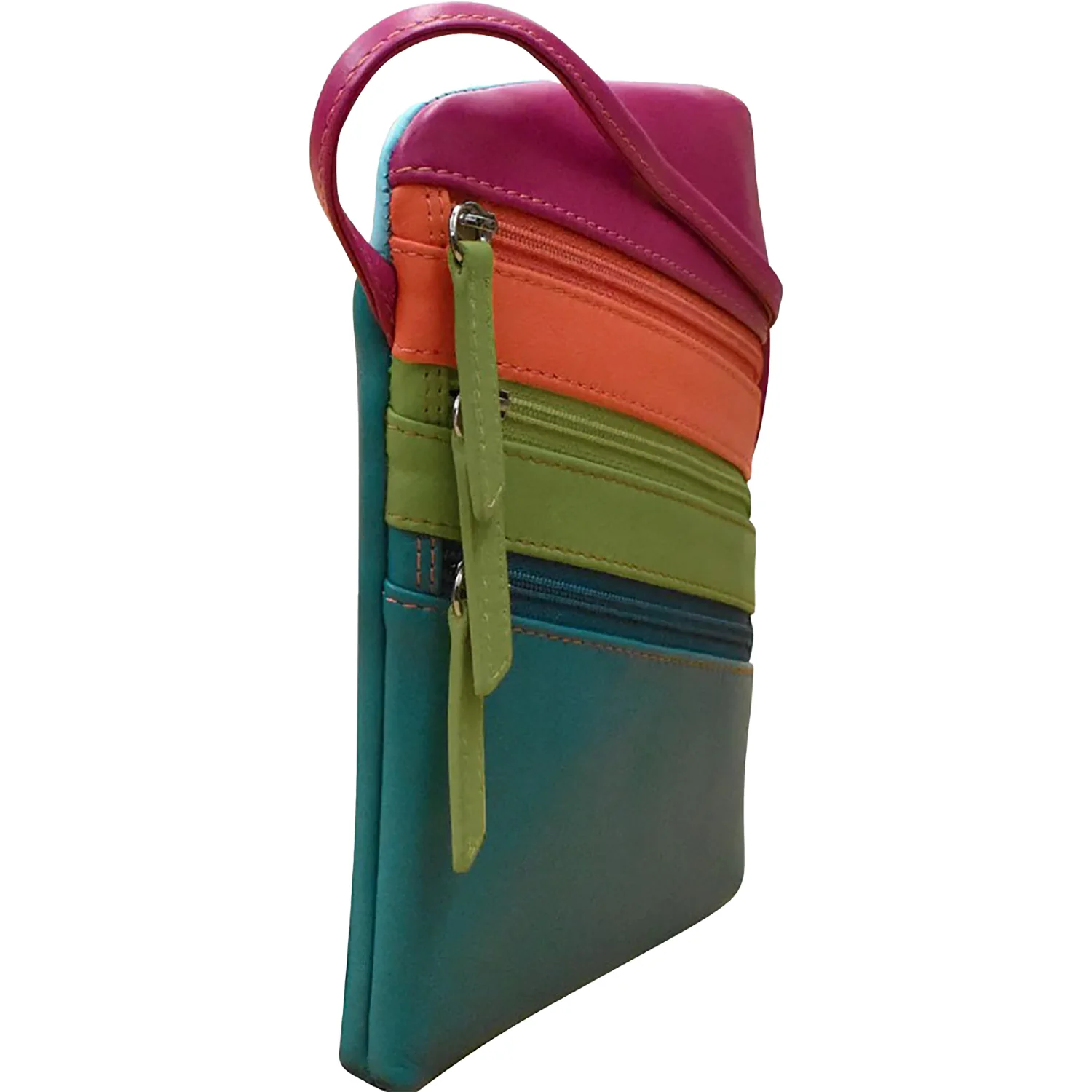 ili New York Small Triple Zip Crossbody Handbag Paradise Multi - Image 3