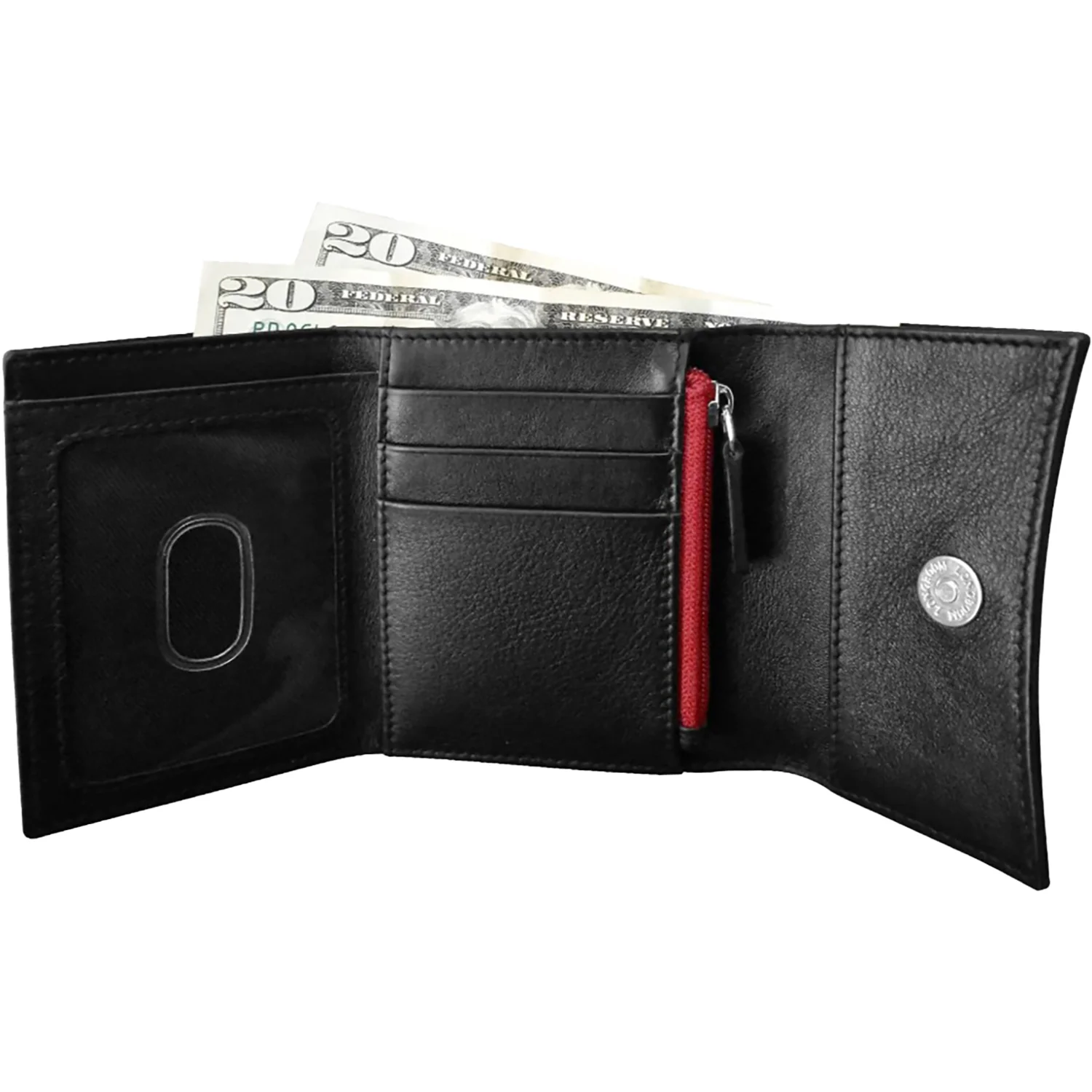 ili New York Two Tone Bifold Wallet Wallet & Handbags Black/Red Leather - Image 2