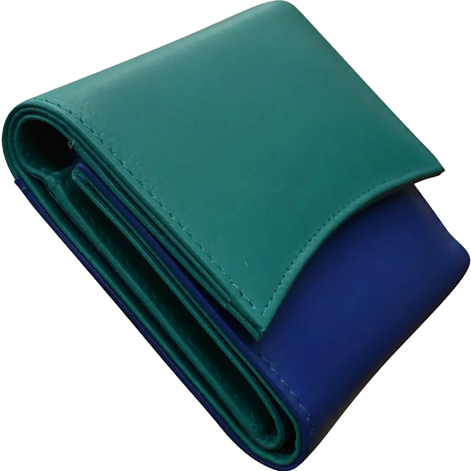 ili New York Two Tone Pocket Wallet Handbag Aqua/Cobalt - Image 3