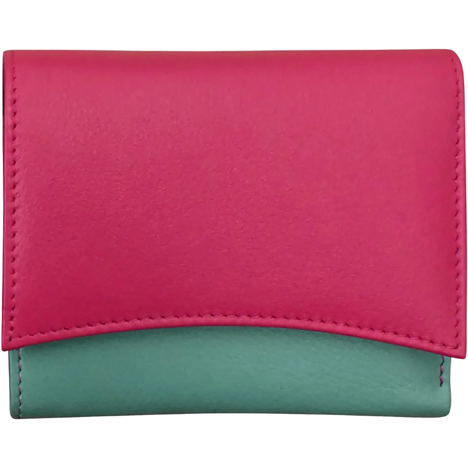 ili New York Two Tone Pocket Wallet Handbag Indian Pink/Turquoise