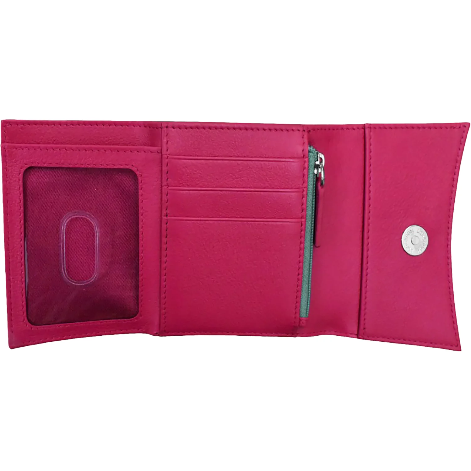 ili New York Two Tone Pocket Wallet Handbag Indian Pink/Turquoise - Image 2