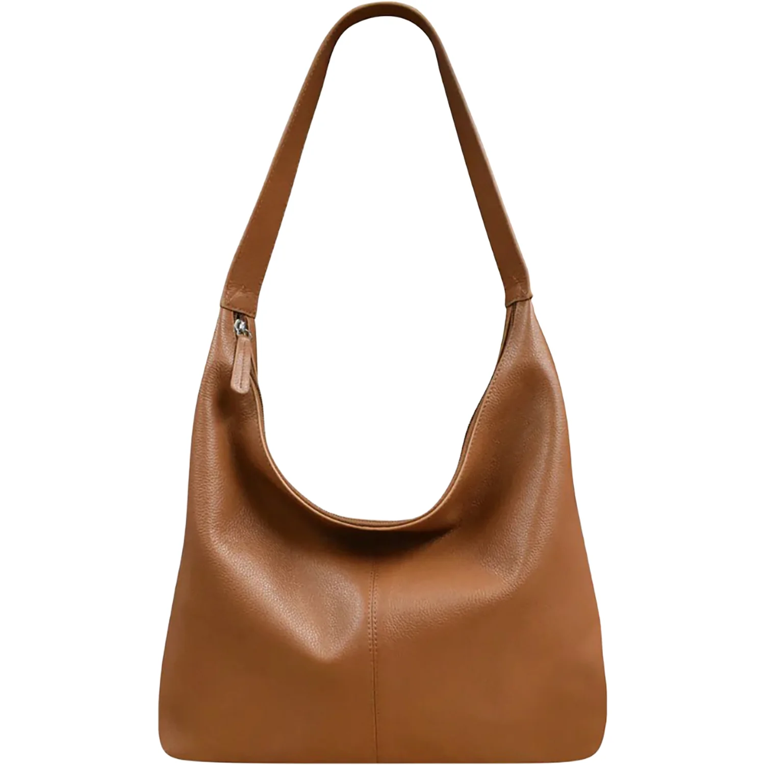 ili New York Unlined Slouchy Hobo Handbag Antique Saddle Leather