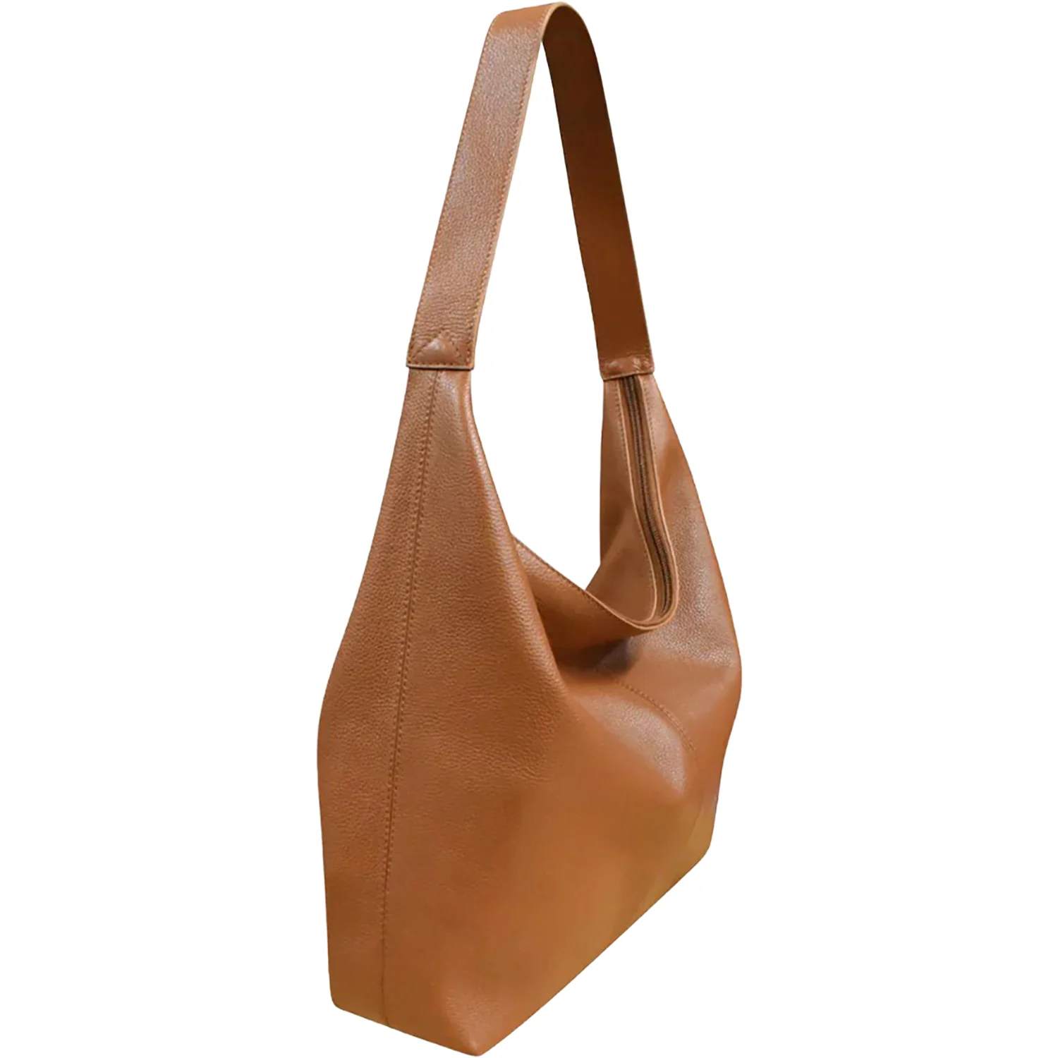 ili New York Unlined Slouchy Hobo Handbag Antique Saddle Leather - Image 2