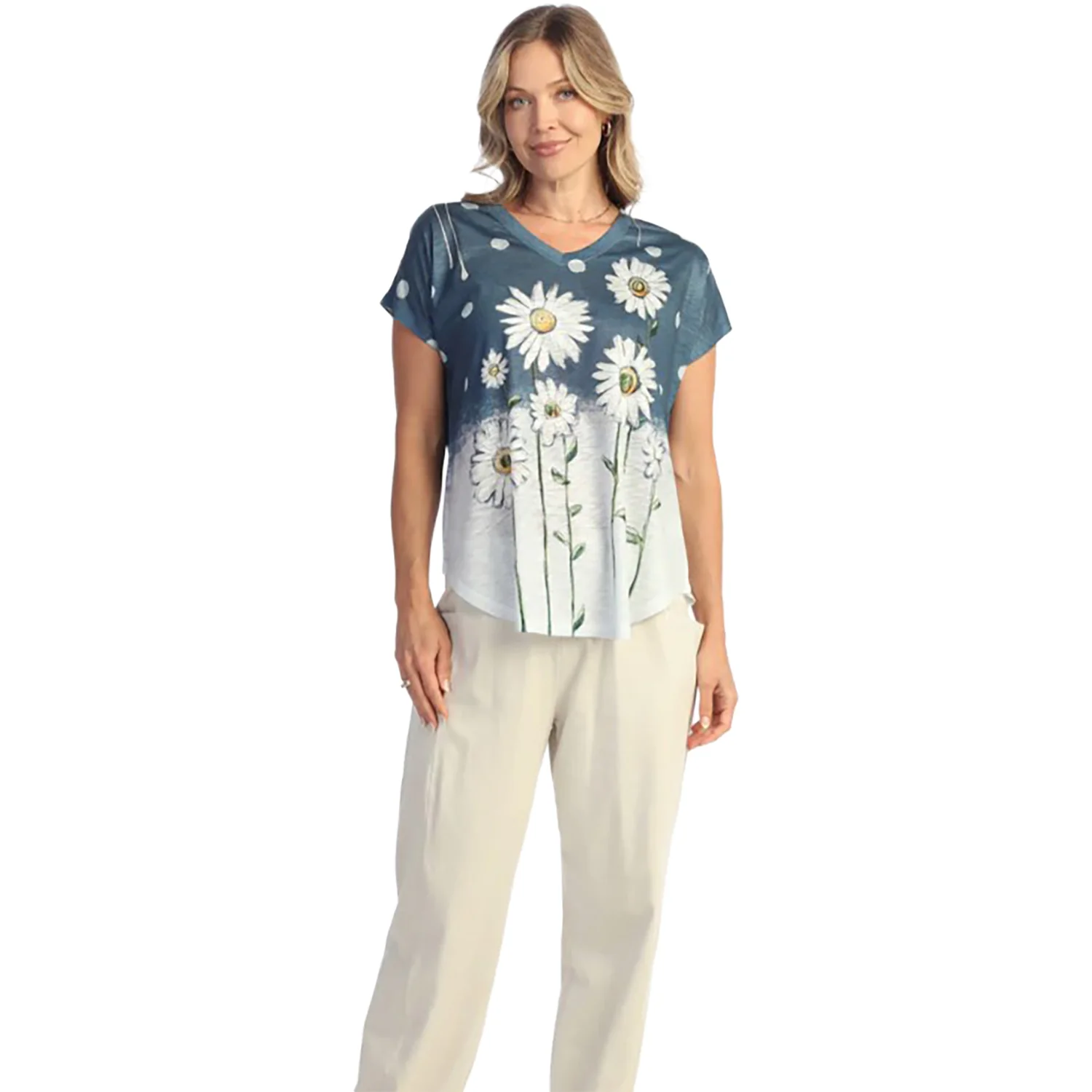 Jess & Jane V-Neck Short Sleeve Dolman Women's Top Friendship - Image 2