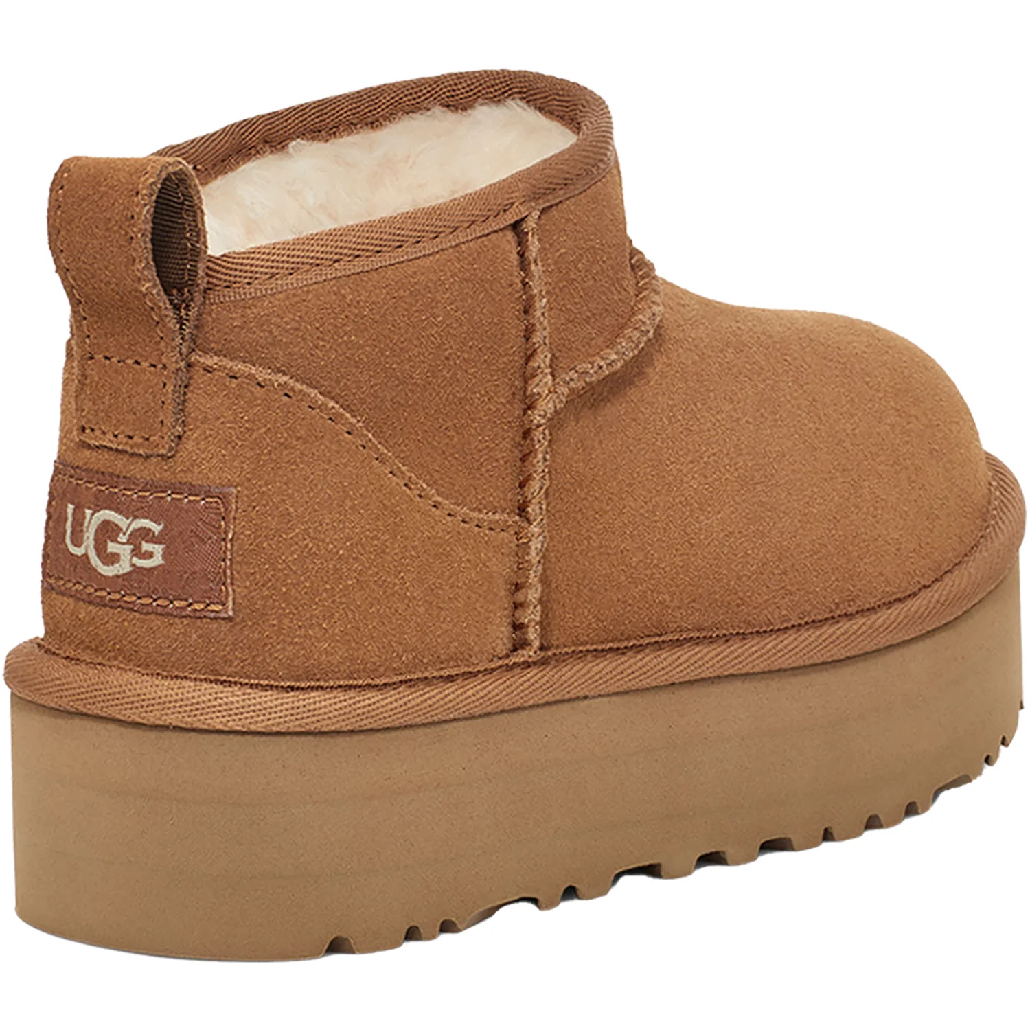 UGG Classic Ultra Mini Platform Kids' Boots Chestnut Sheepskin - Image 6