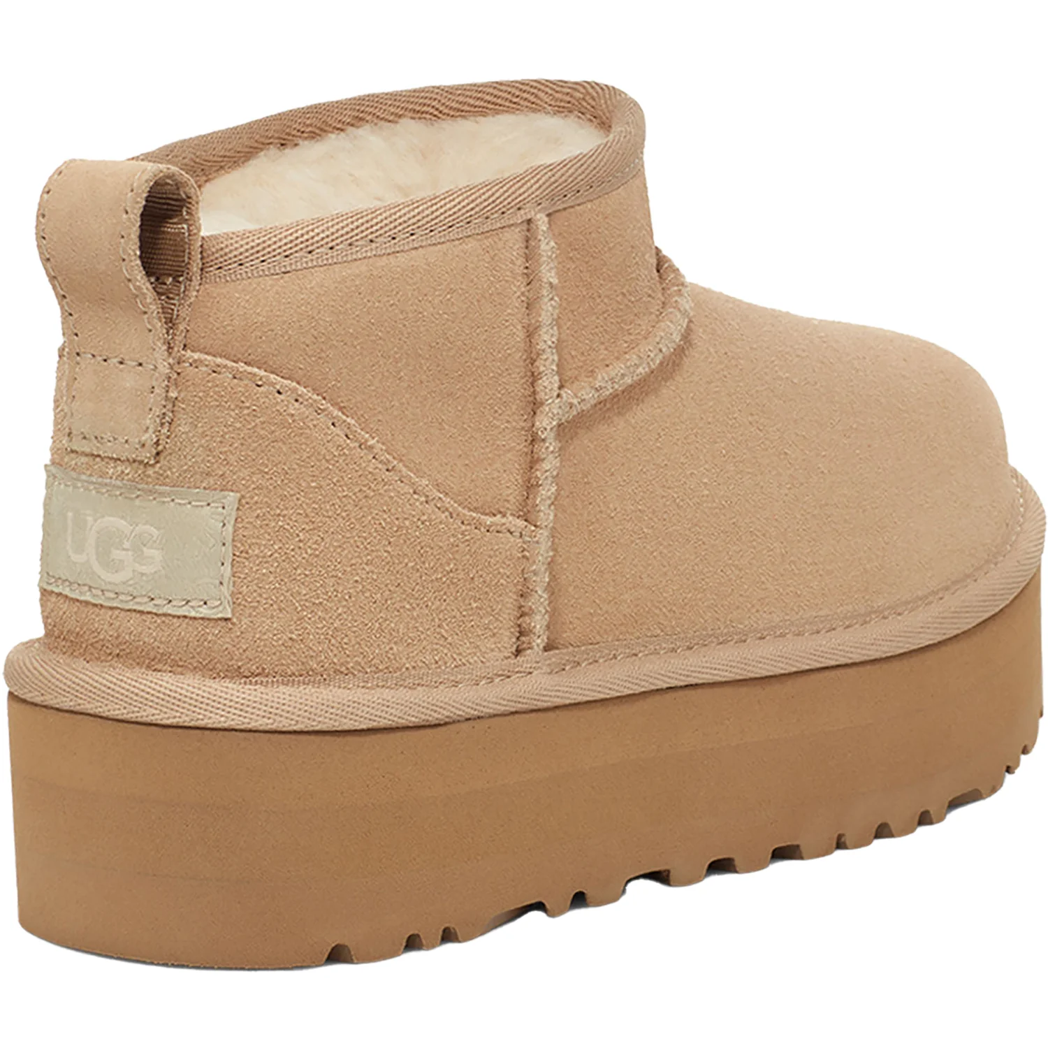UGG Classic Ultra Mini Platform Kids' Boots Sand Sheepskin - Image 6