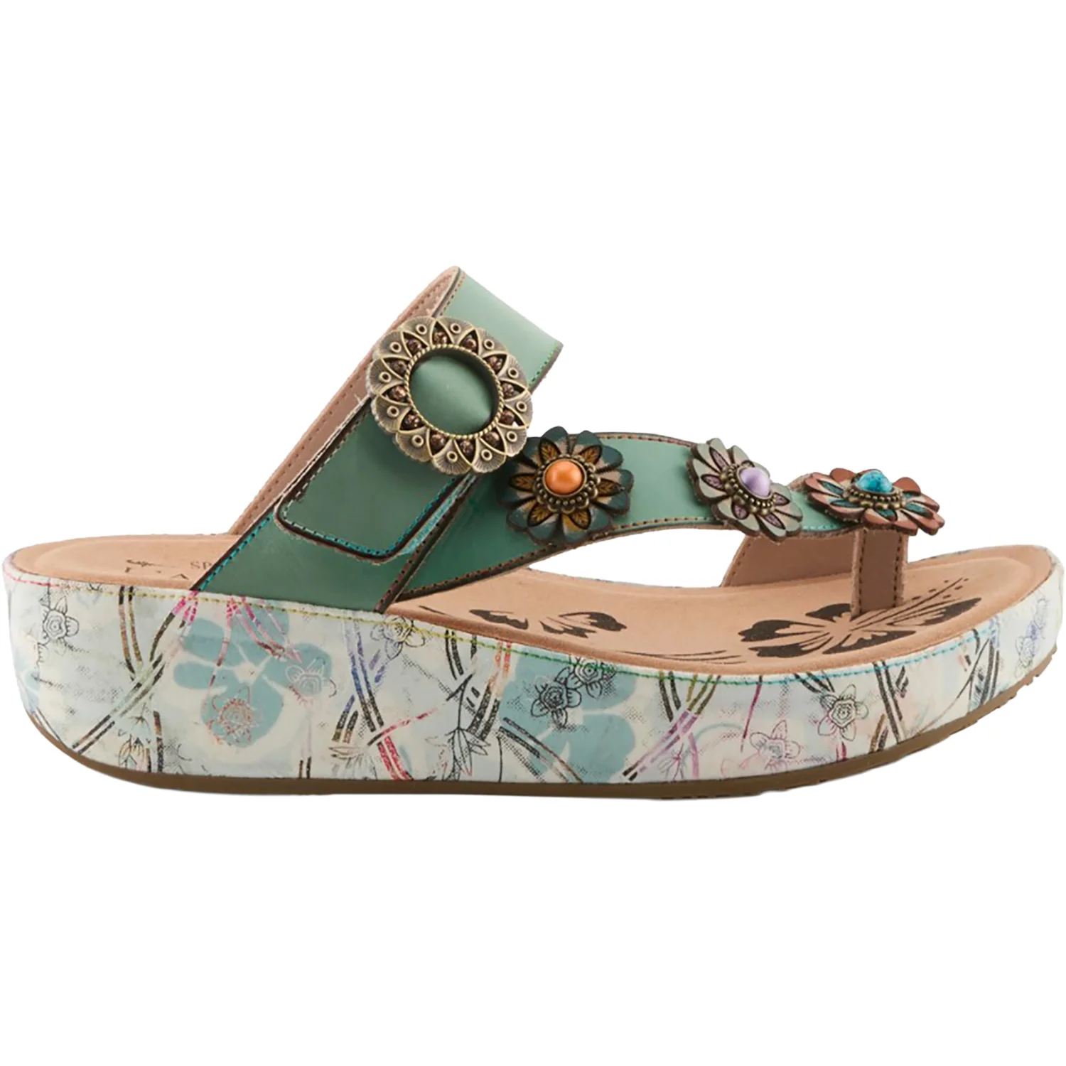 L'Artiste by Spring Step Blissbloom Women's Sandals Mint Green