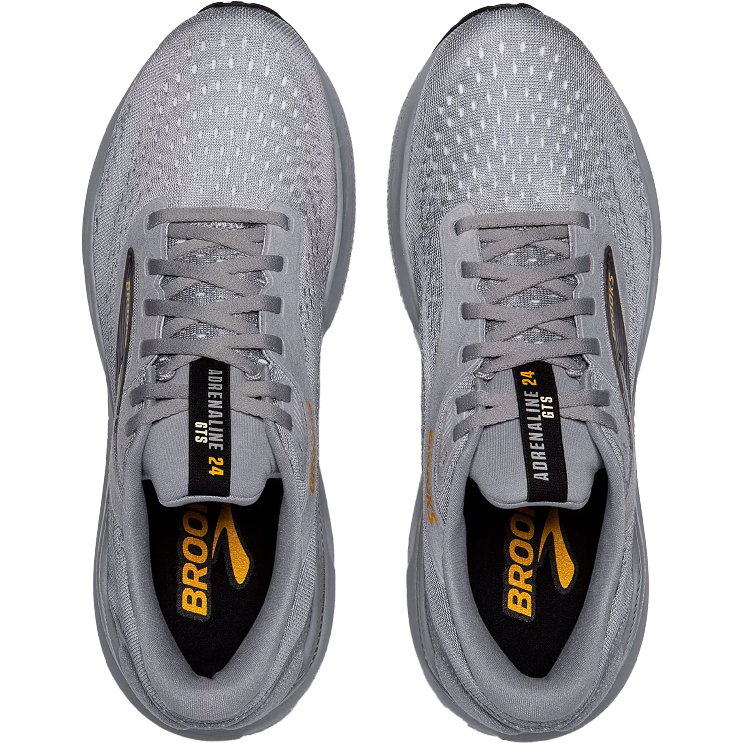 Brooks Adrenaline GTS 24 (Stability Support) Men's Running Shoes Alloy/White/Gold Fusion Mesh - Image 2