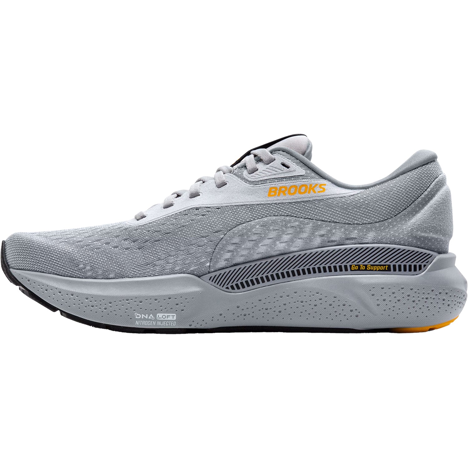 Brooks Adrenaline GTS 24 (Stability Support) Men's Running Shoes Alloy/White/Gold Fusion Mesh - Image 3