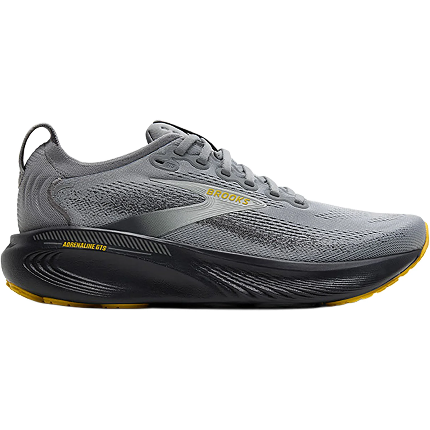 Brooks Adrenaline GTS 25 Primer Grey/Ebony/Jasmin (Stability Support) Men's Athletic Shoes Primer Grey /Ebony/Jasmin