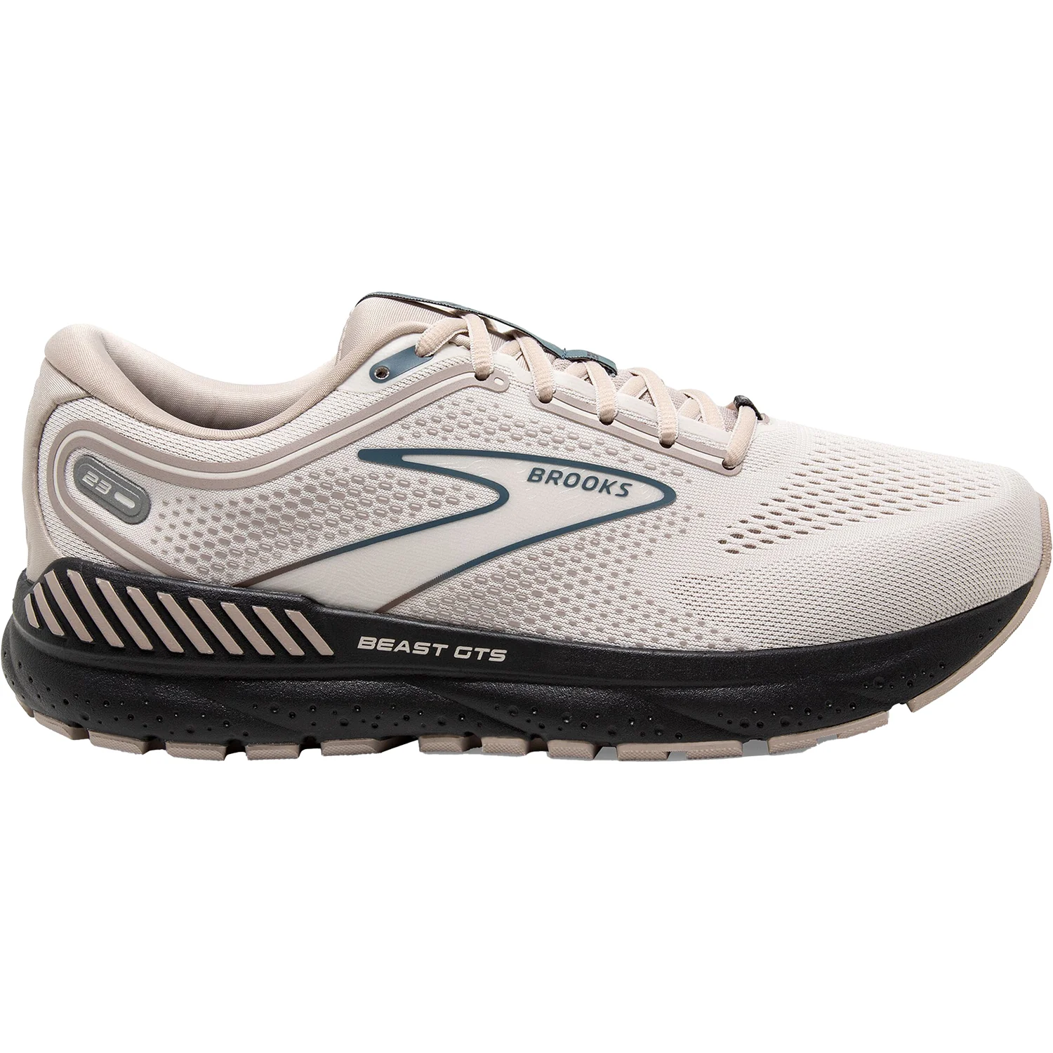 Brooks Beast GTS 23 (Stability Support) Men's Road Running Shoes Chateau Grey/White Sand/Blue Mesh