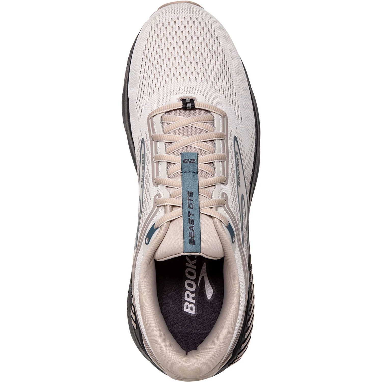 Brooks Beast GTS 23 (Stability Support) Men's Road Running Shoes Chateau Grey/White Sand/Blue Mesh - Image 2