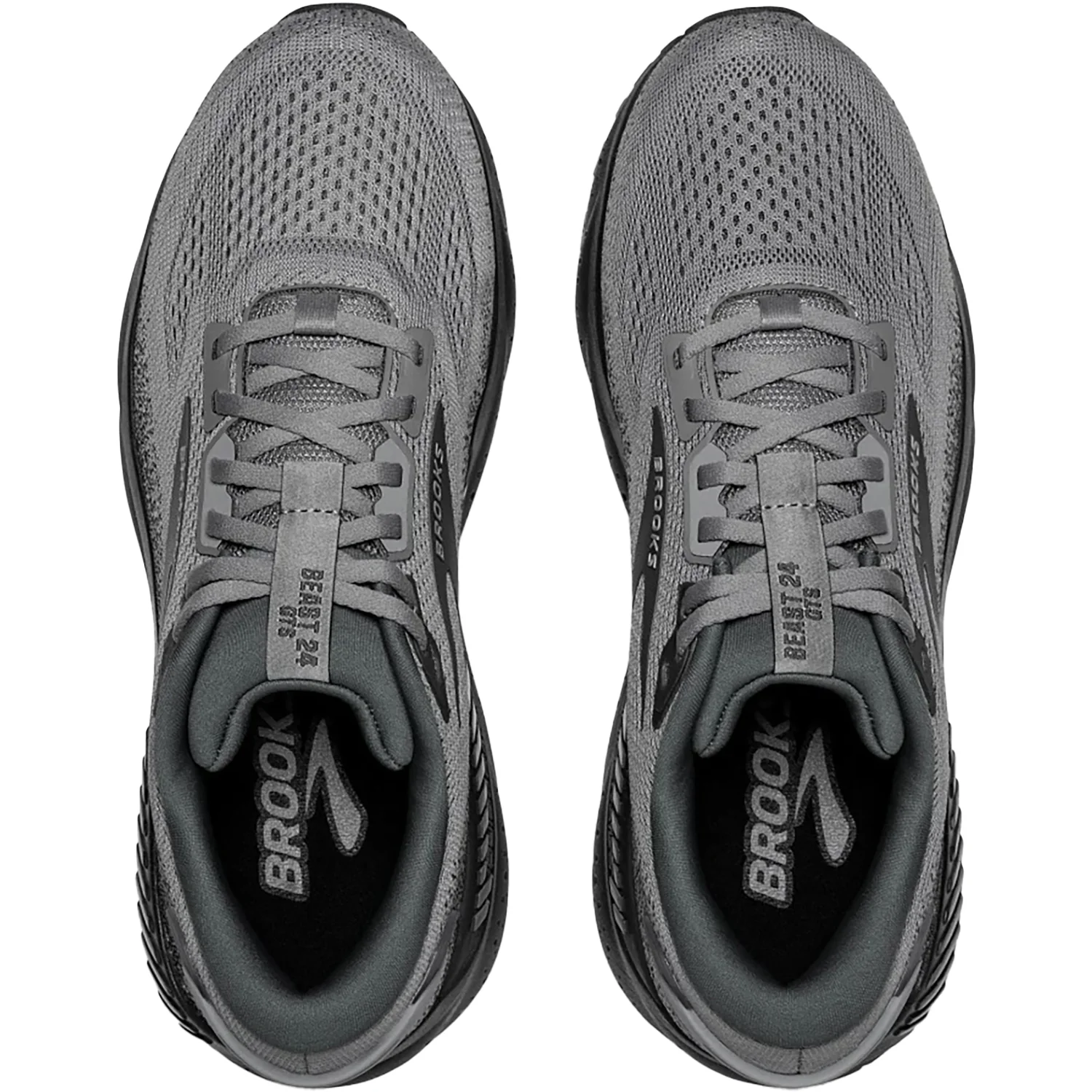 Brooks Beast GTS 24 (Stability Support) Men's Road Running Shoes Primer Grey/Ebony Mesh - Image 2