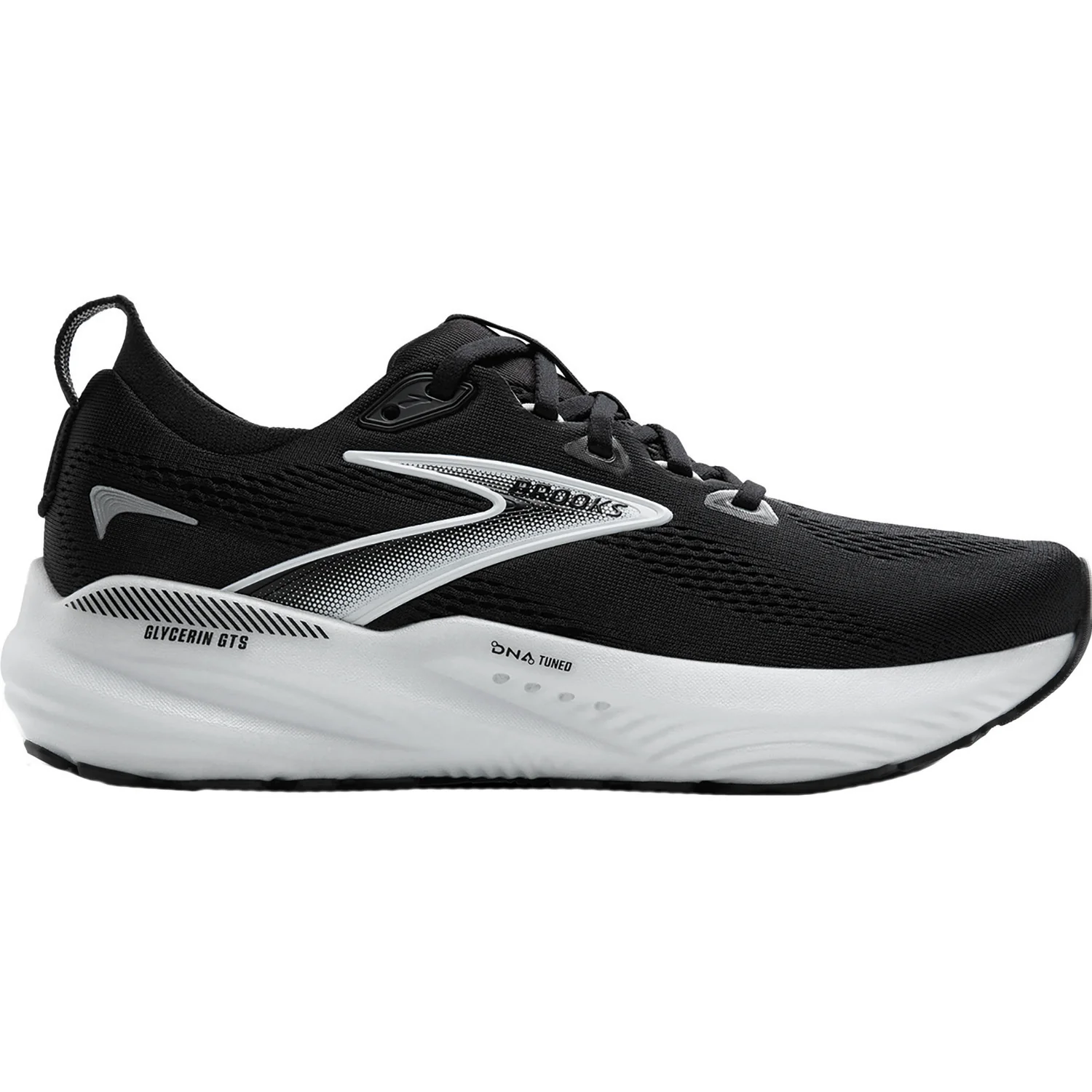 Brooks Glycerin GTS 22 (Neutral Support) (Stability Support) Men's Athletic Shoes Black/Grey/White Mesh