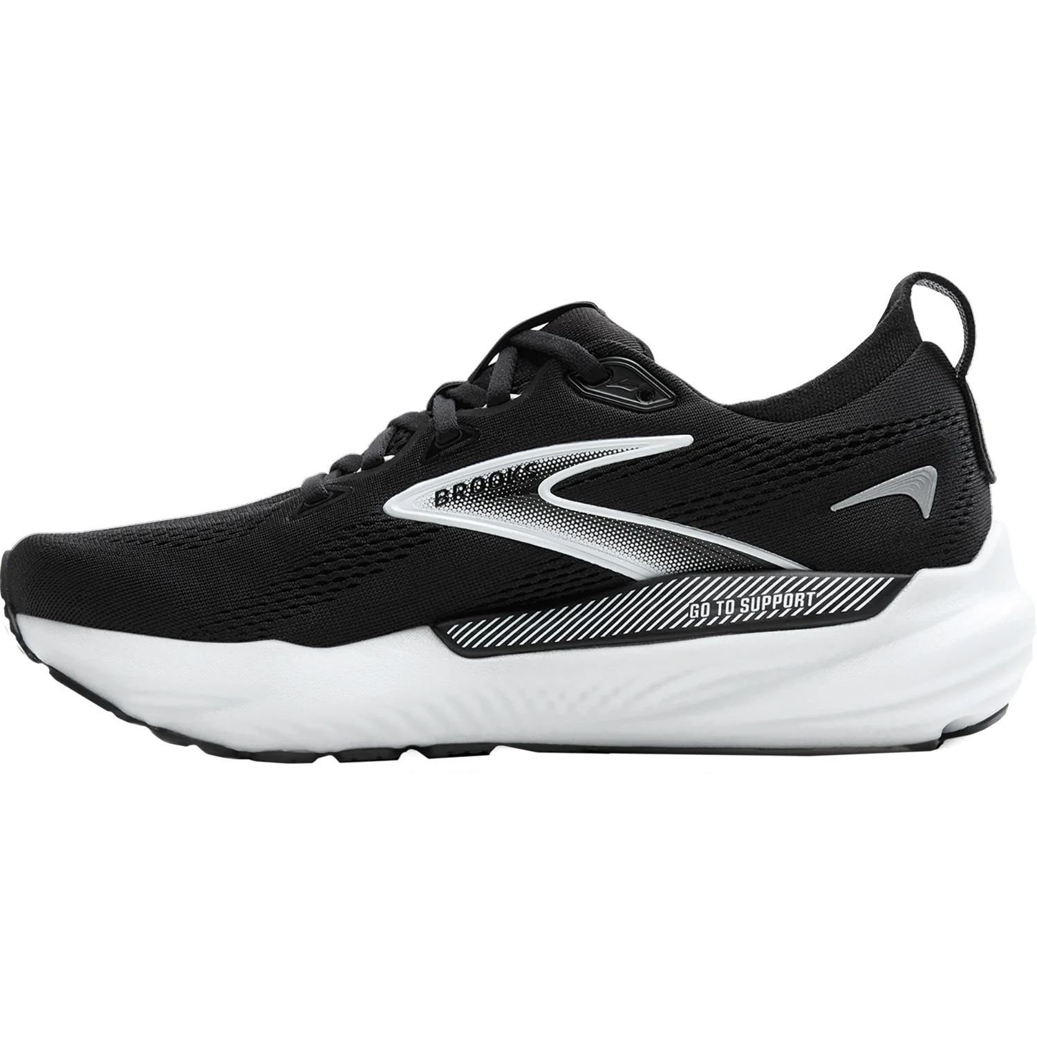 Brooks Glycerin GTS 22 (Neutral Support) (Stability Support) Men's Athletic Shoes Black/Grey/White Mesh - Image 3