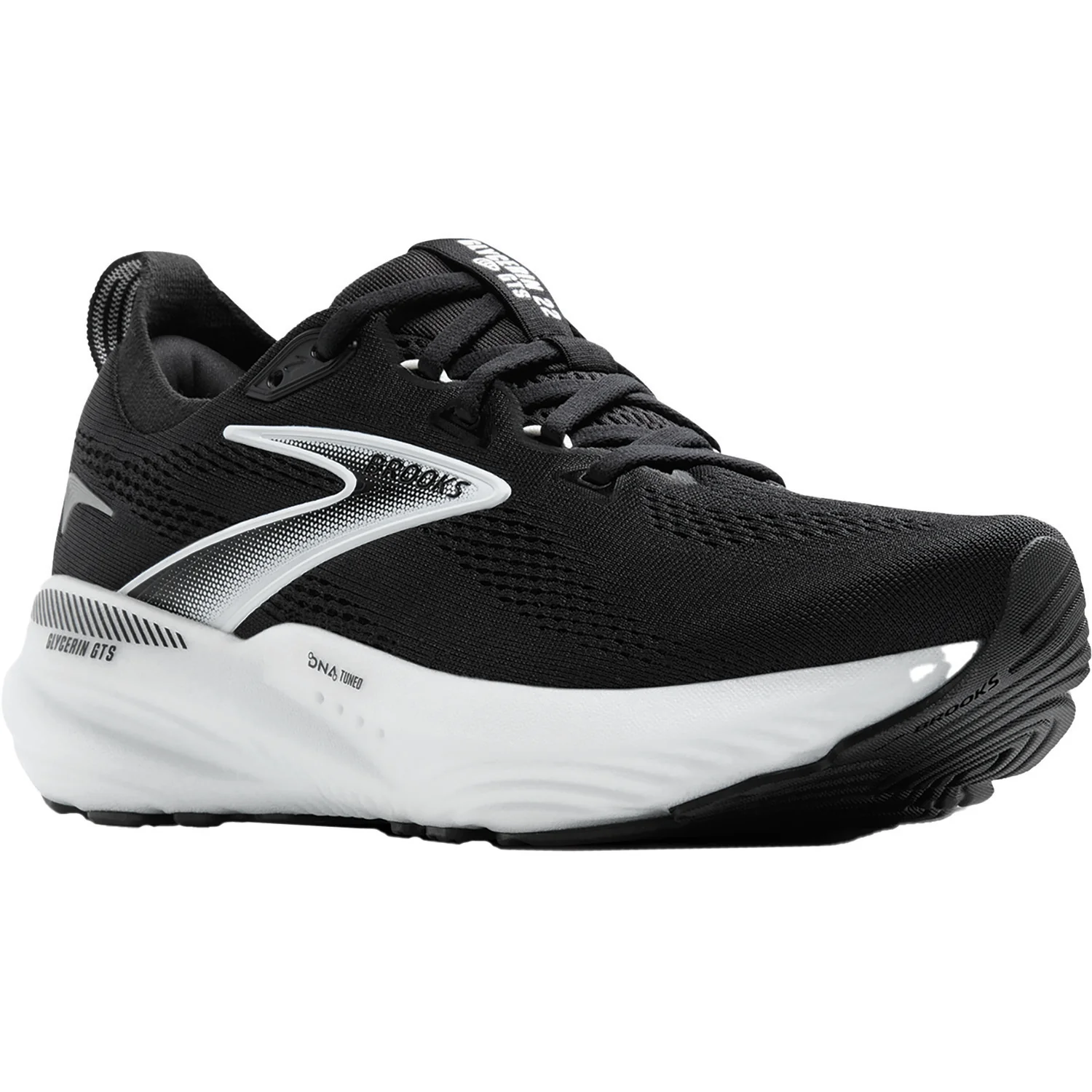 Brooks Glycerin GTS 22 (Neutral Support) (Stability Support) Men's Athletic Shoes Black/Grey/White Mesh - Image 5
