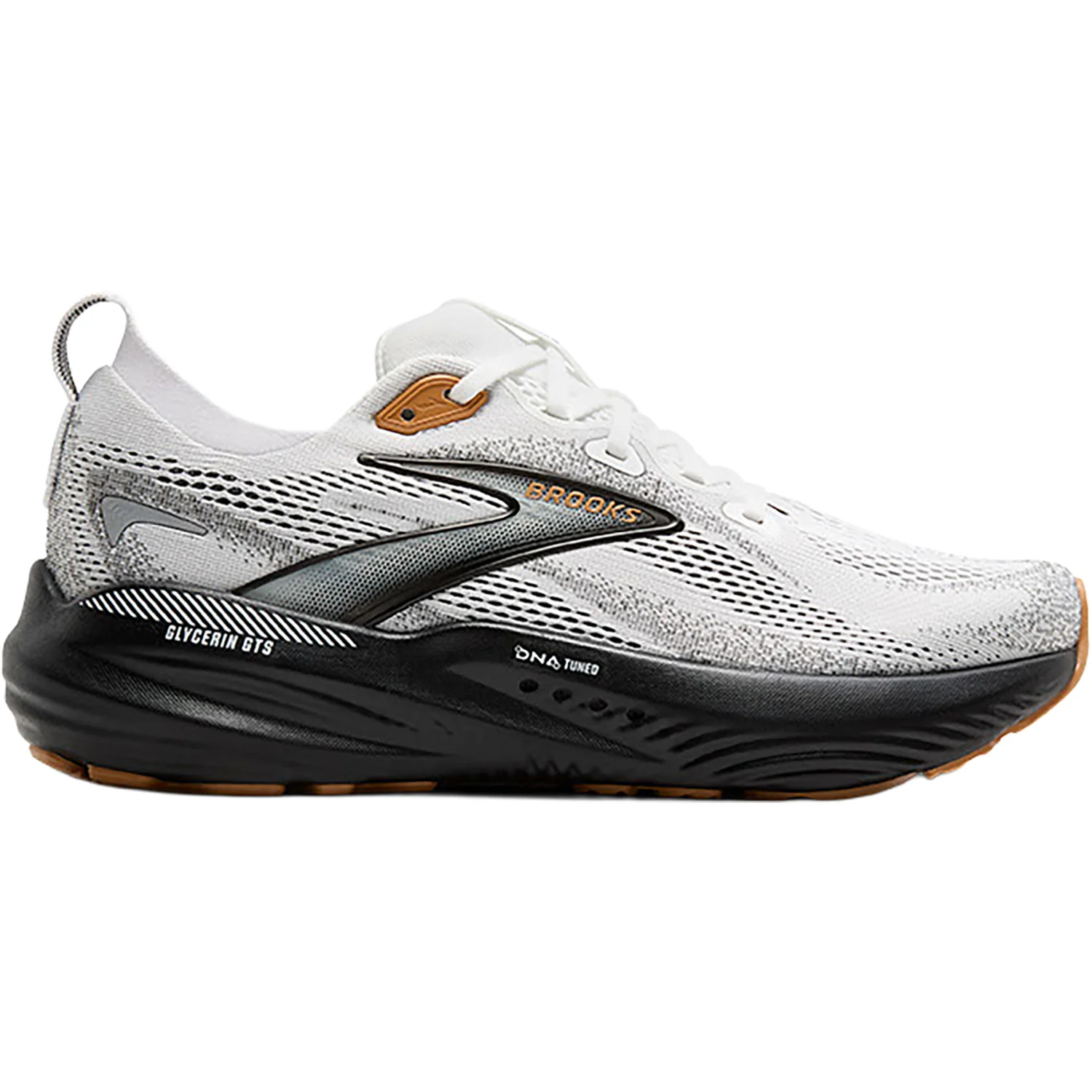 Brooks Glycerin GTS 22 Mesh (Neutral Support) (Stability Support) Men's Athletic Shoes White/Grey/Black