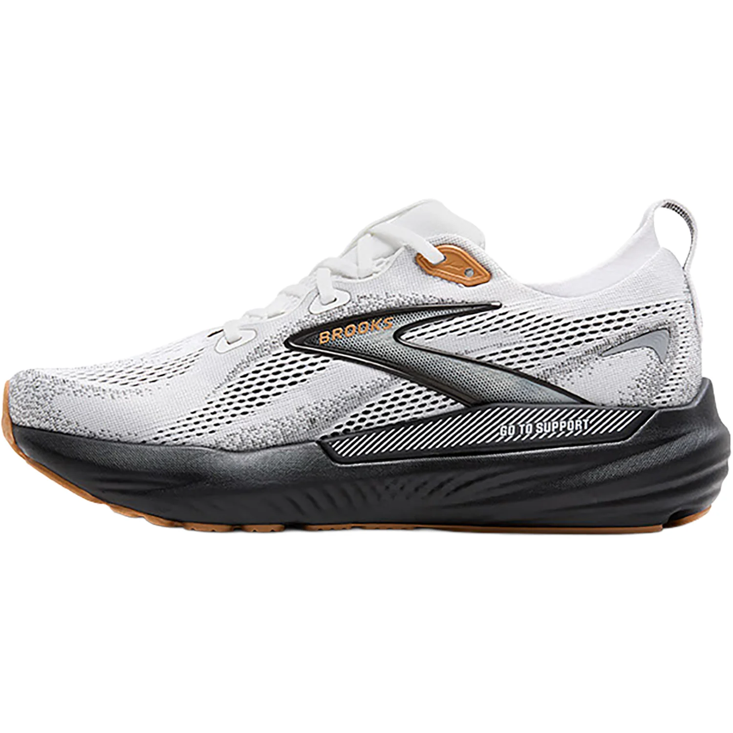 Brooks Glycerin GTS 22 Mesh (Neutral Support) (Stability Support) Men's Athletic Shoes White/Grey/Black - Image 3