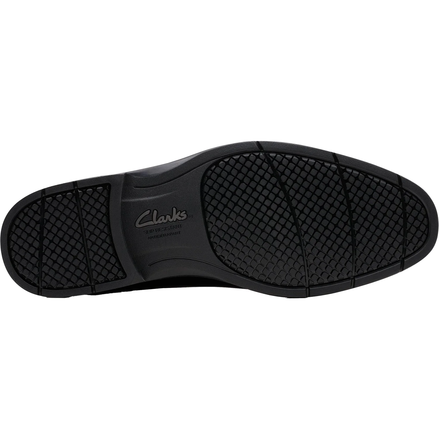 Clarks Eldredge Cap Slip Resistant Men's Dress Shoes Black Leather - Image 4