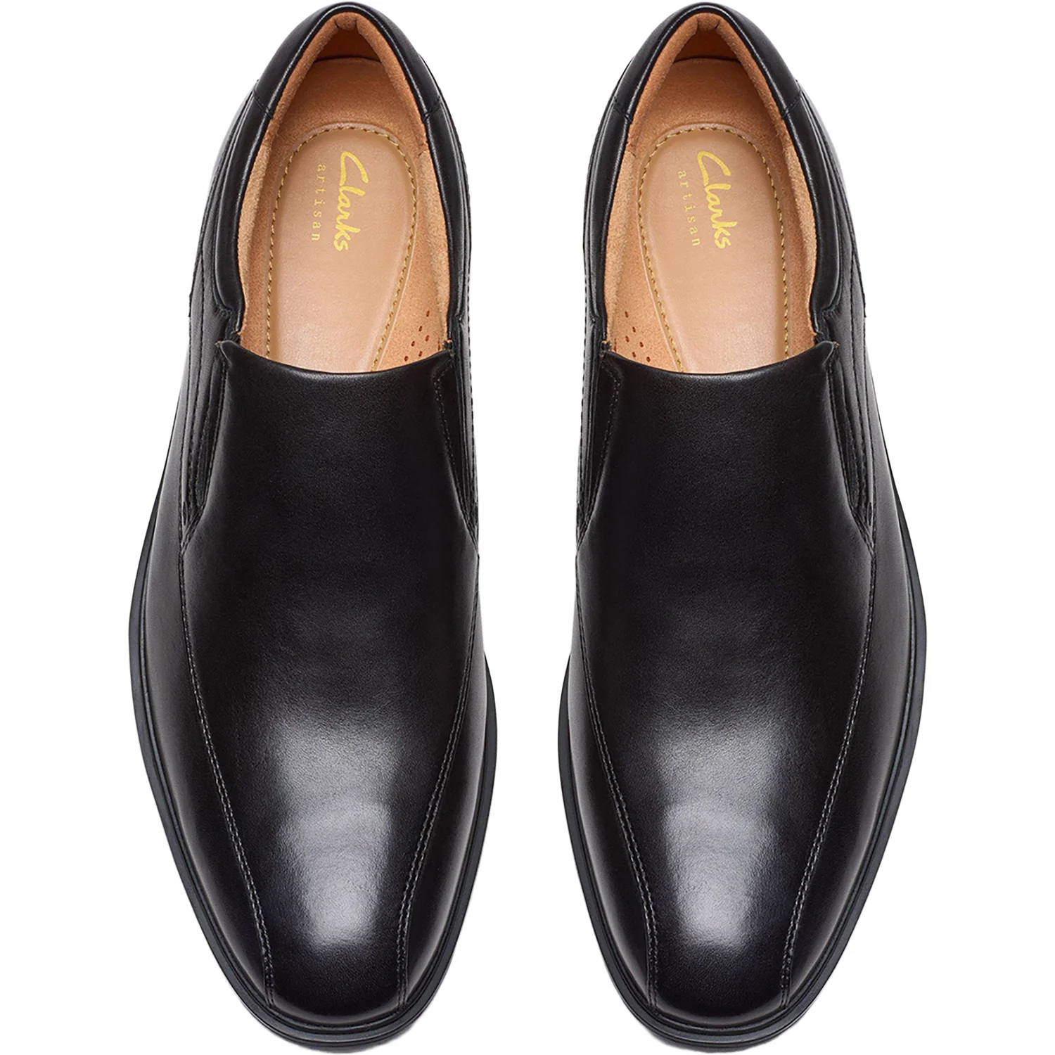 Clarks Eldredge Step Men's Dress Slip Ons Black Leather - Image 2