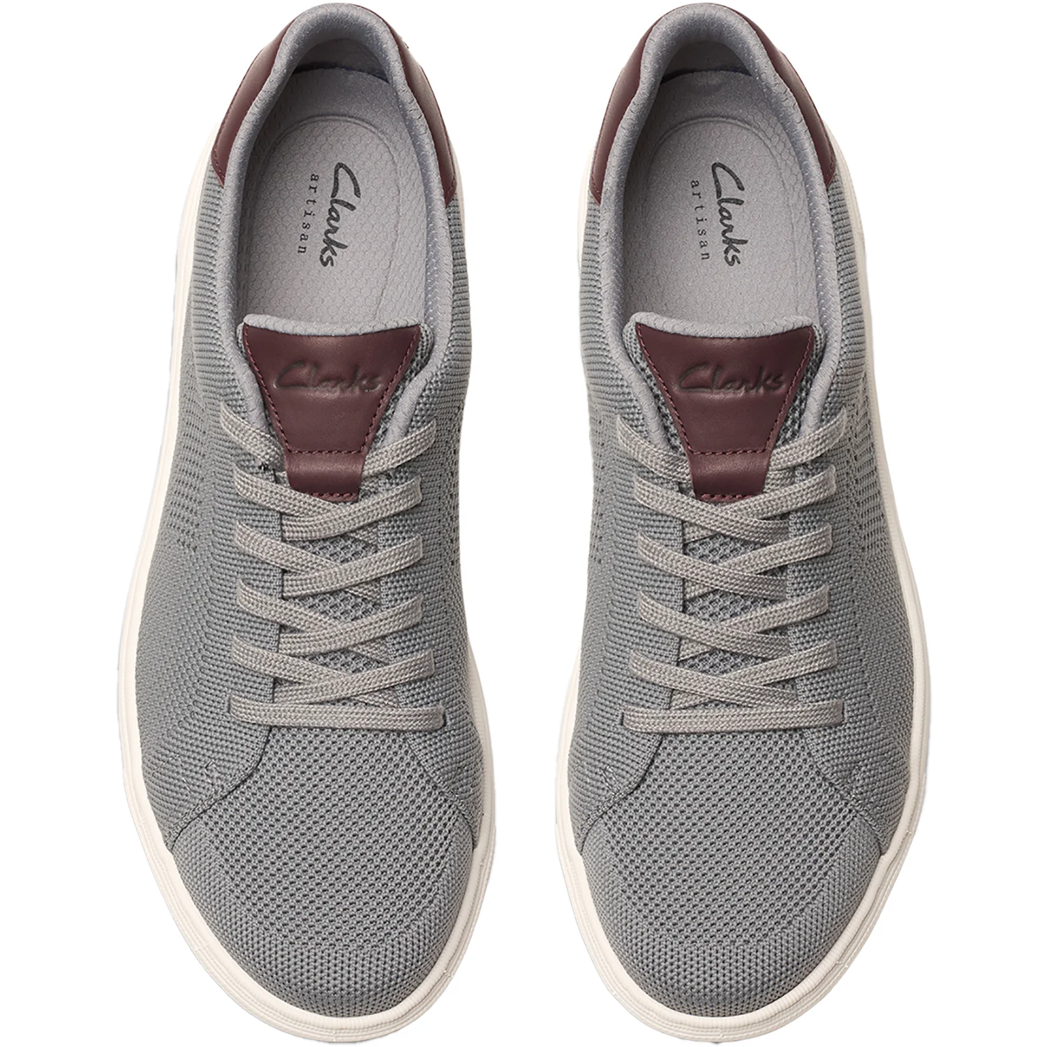Clarks Mapstone Lace Men's Lace Up Shoes Grey Knit - Image 2