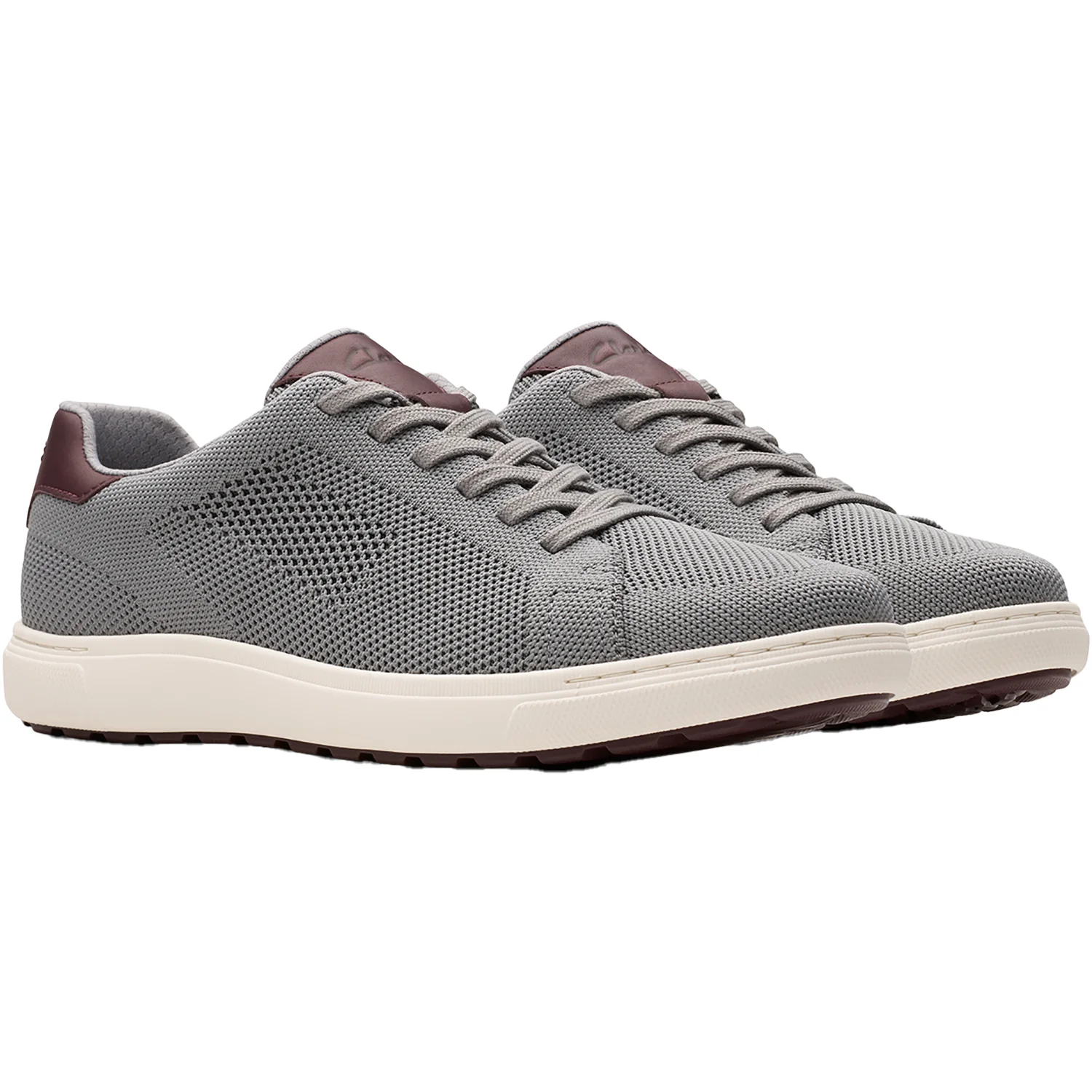 Clarks Mapstone Lace Men's Lace Up Shoes Grey Knit - Image 6