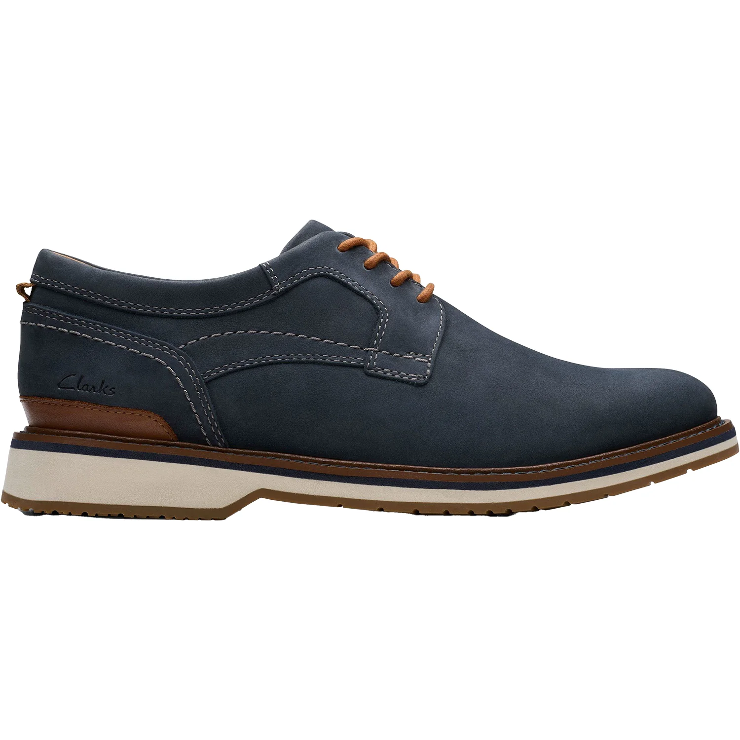 Clarks Monahan Plain Men's Dress Shoes Navy Nubuck